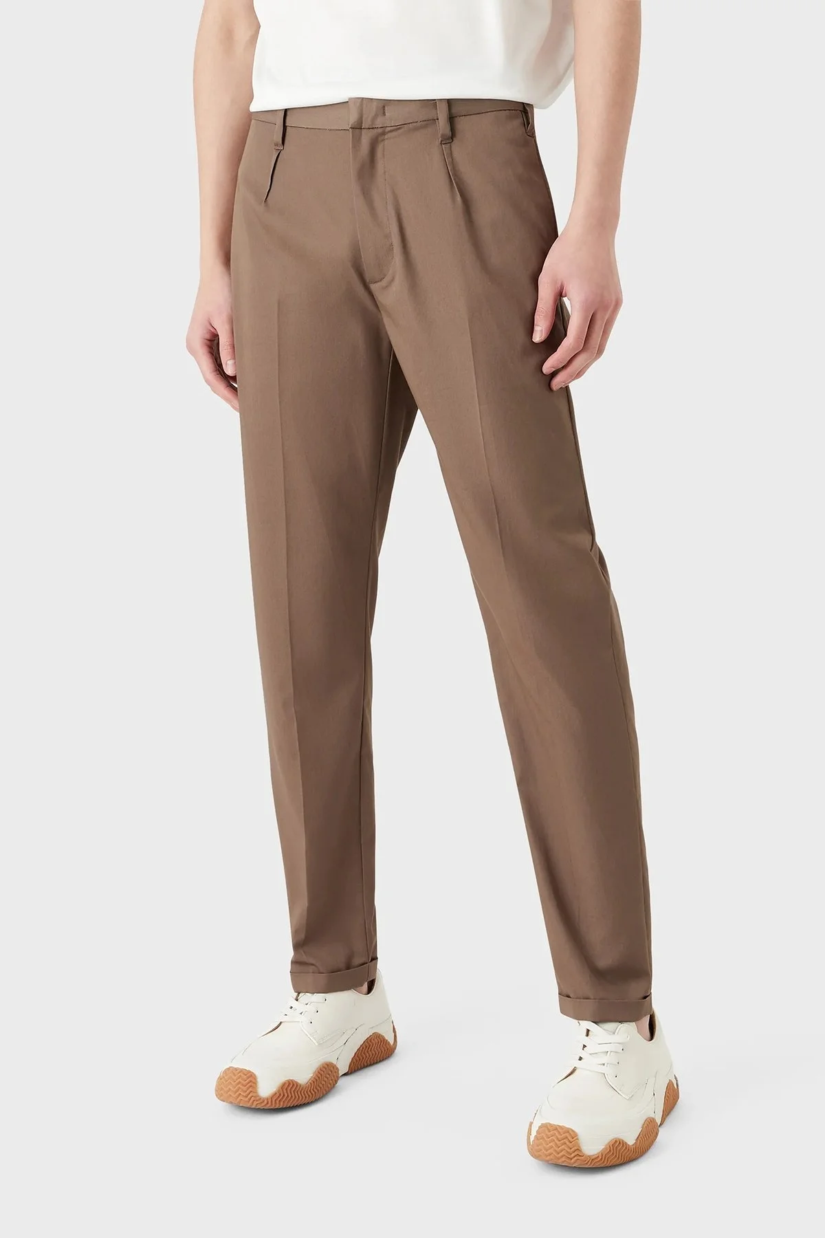 Emporio Armani Streç Normal Bel Düz Paça Slim Fit Erkek Pantolon 3R1PF4 1NSEZ 0440 TOPRAK - 1