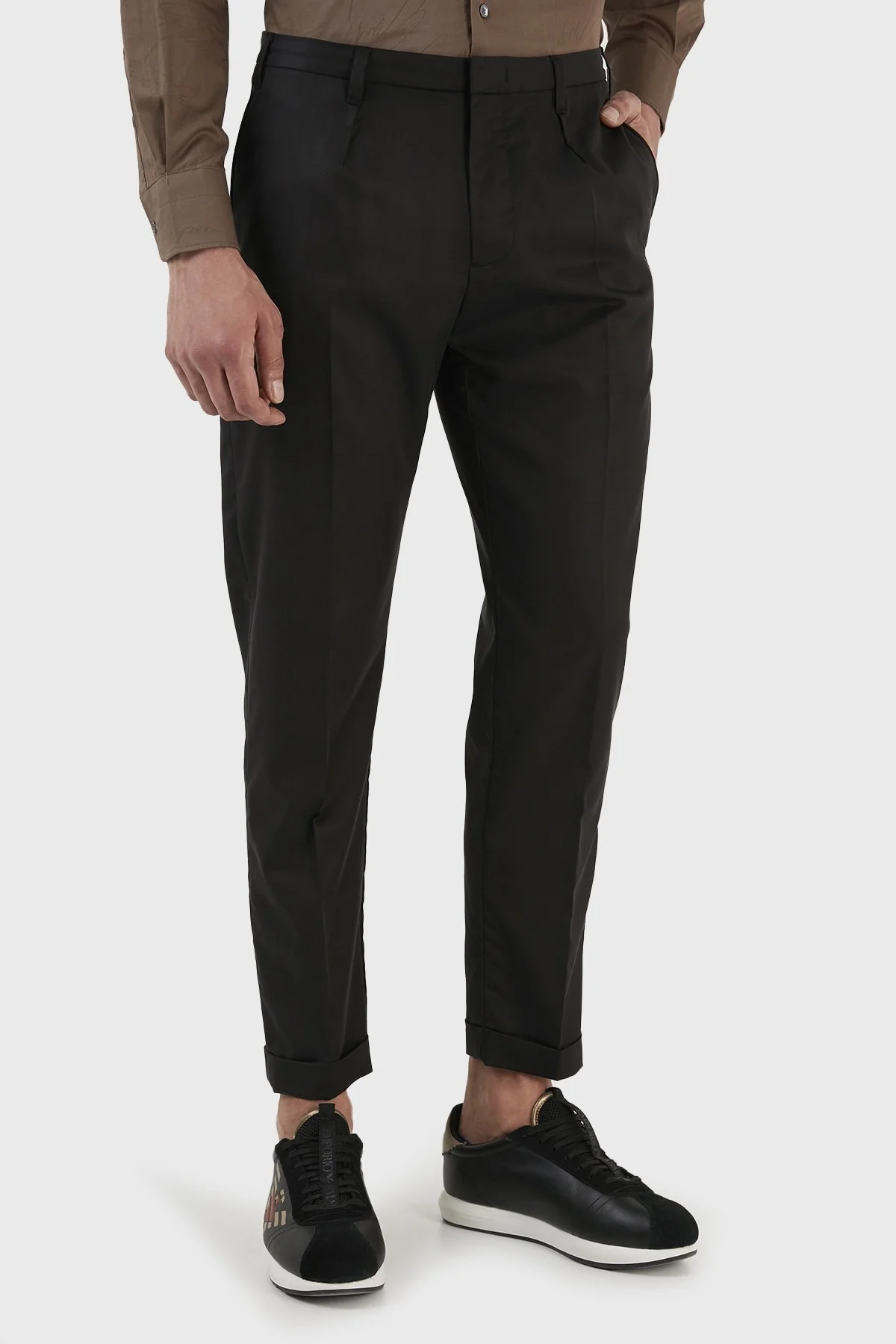 Emporio Armani Streç Normal Bel Düz Paça Slim Fit Erkek Pantolon 3R1PF4 1NSEZ 0999 SİYAH - 2