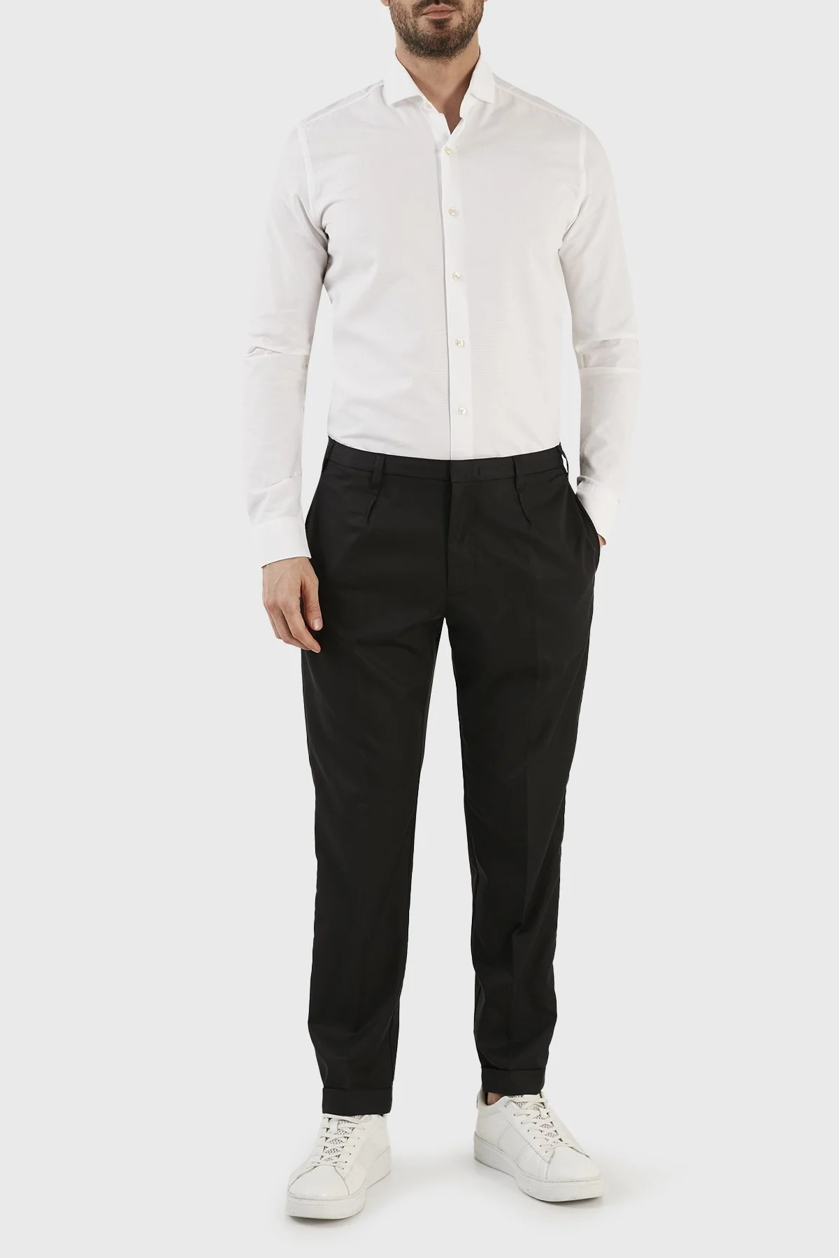 Emporio Armani Streç Normal Bel Düz Paça Slim Fit Erkek Pantolon 3R1PF4 1NSEZ 0999 SİYAH - 3