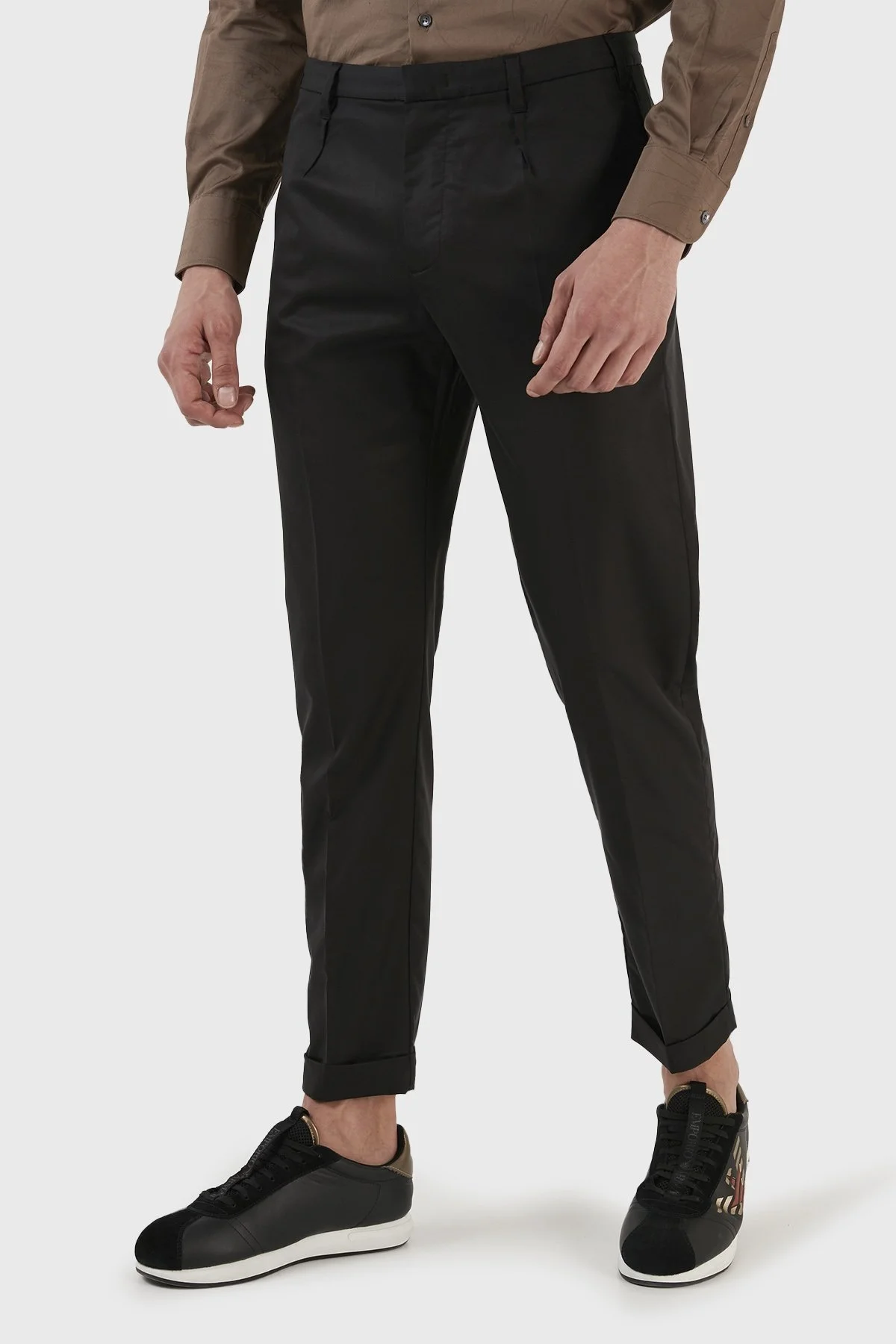 Emporio Armani Streç Normal Bel Düz Paça Slim Fit Erkek Pantolon 3R1PF4 1NSEZ 0999 SİYAH - 5