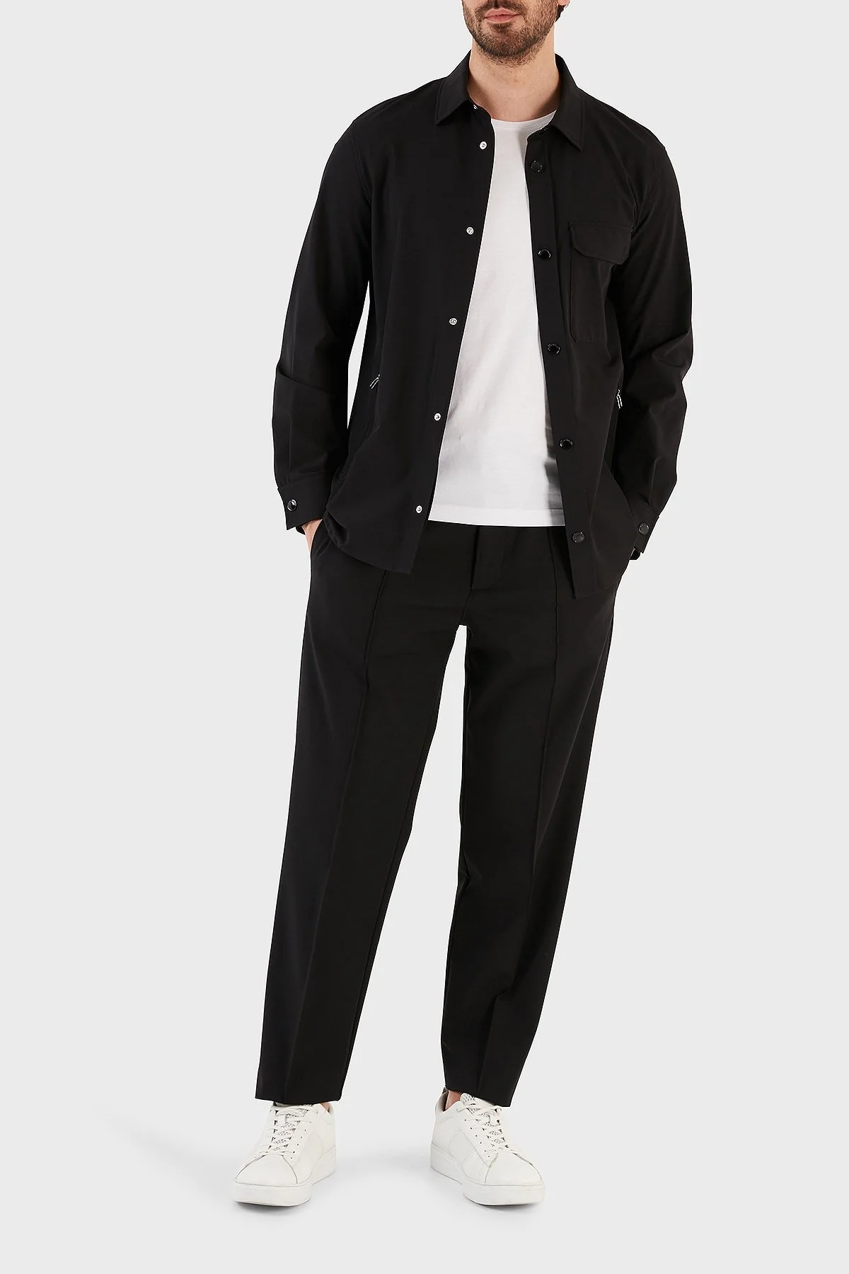 Emporio Armani Streç Normal Bel Regular Fit Düz Paça Erkek Pantolon 3R1PF9 1NNIZ 0999 SİYAH - 1