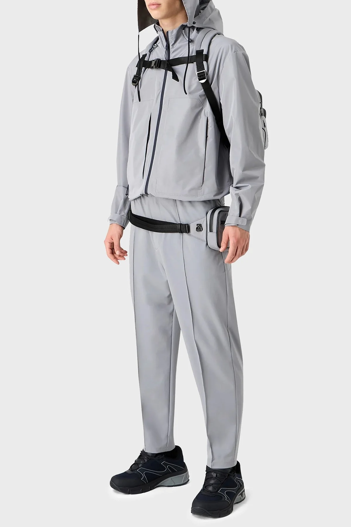 Emporio Armani Streç Normal Bel Tapered Fit Erkek Pantolon EM000045 AF10061 U8060 GRİ - 2