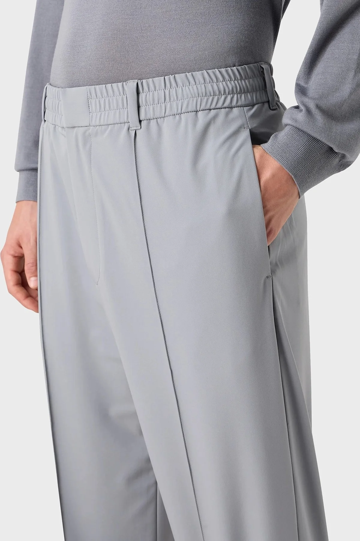 Emporio Armani Streç Normal Bel Tapered Fit Erkek Pantolon EM000045 AF10061 U8060 GRİ - 4