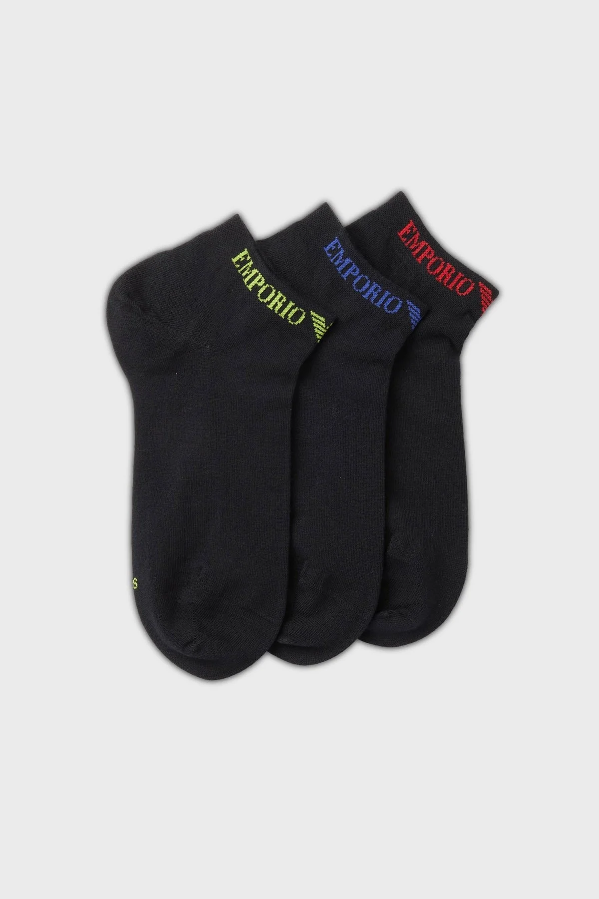 Emporio Armani Streç Pamuklu 3 Erkek Pack Çorap 300038 3R254 73320 SİYAH - 1
