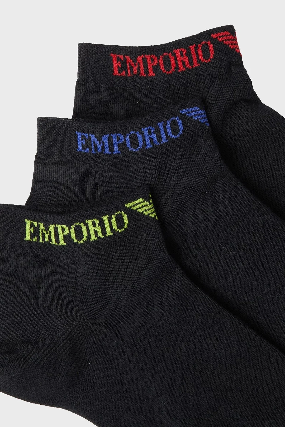 Emporio Armani Streç Pamuklu 3 Erkek Pack Çorap 300038 3R254 73320 SİYAH - 2