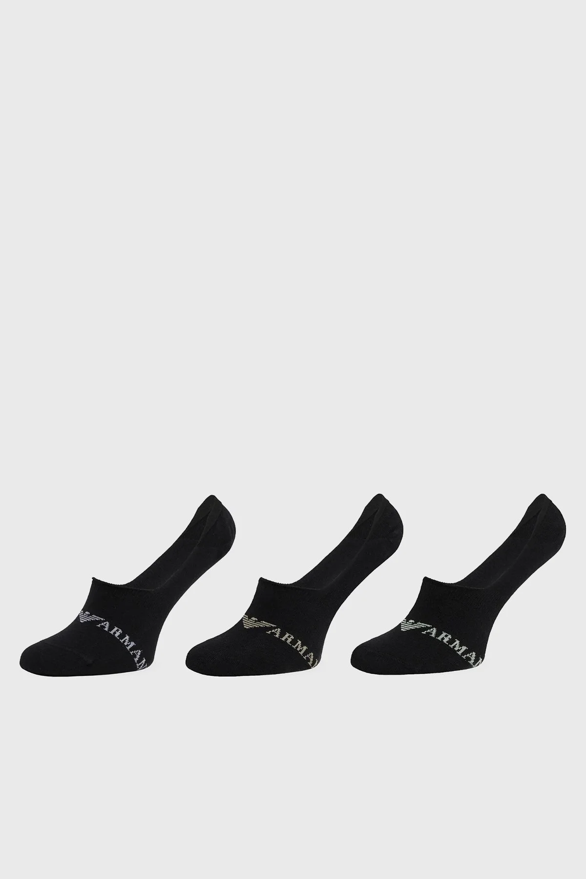 Emporio Armani Streç Pamuklu 3 Pack Babet Erkek Çorap 306227 4R254 50620 SİYAH - 1