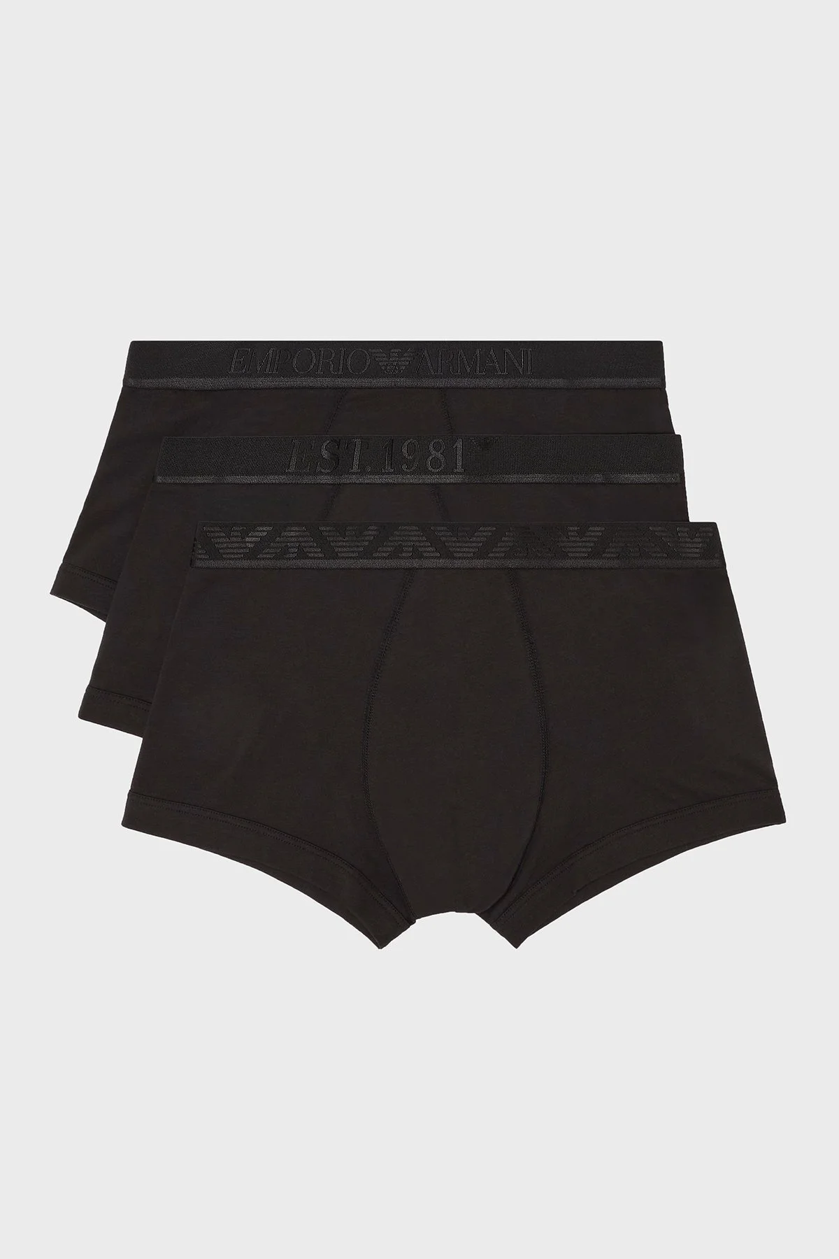 Emporio Armani Streç Pamuklu 3 Pack Erkek Boxer EM000259 AF10780 MC061 SİYAH - 1