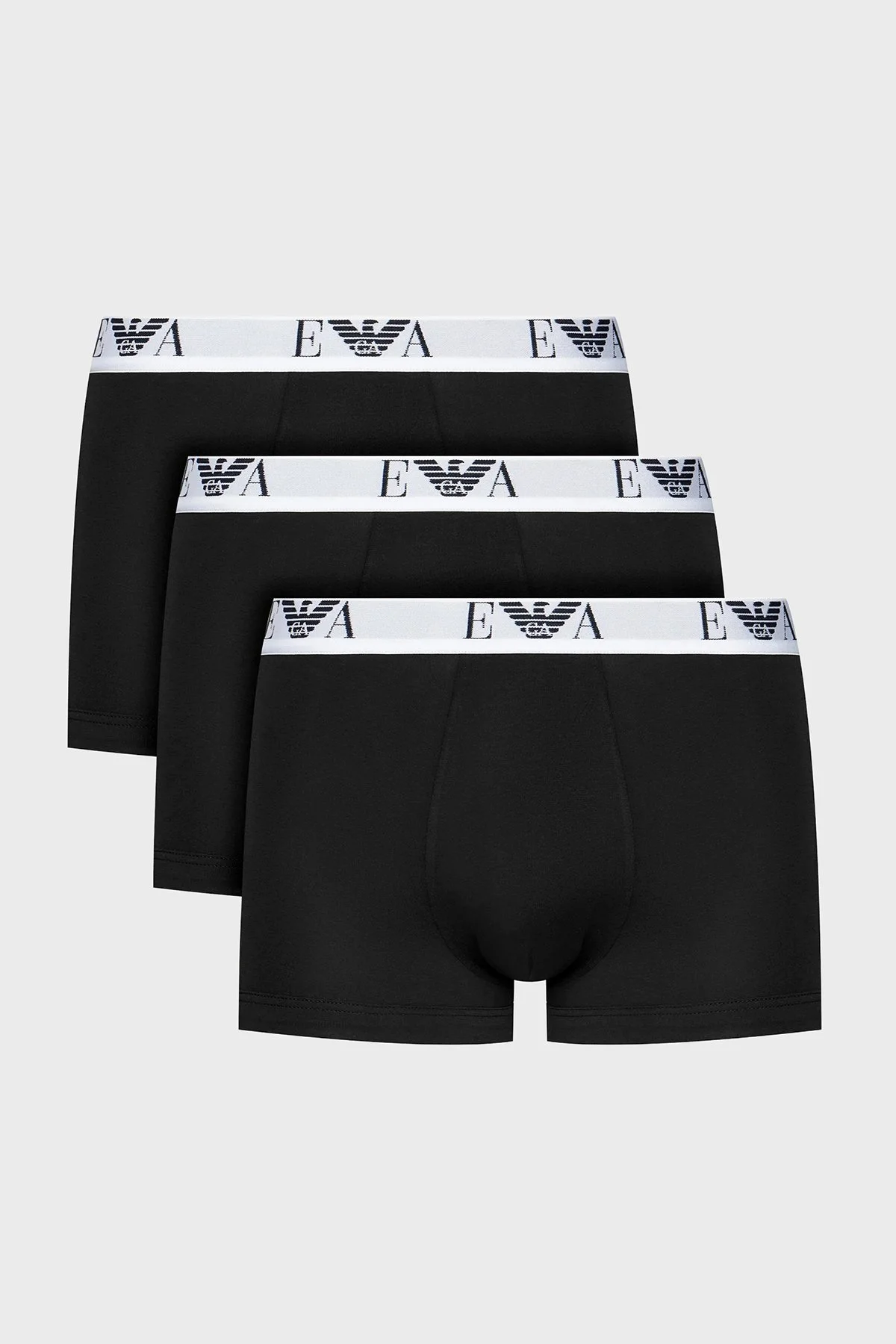 Emporio Armani Streç Pamuklu 3 Pack Erkek Boxer EM000259 AF14131 M0042 Siyah-Beyaz-Lacivert - 1