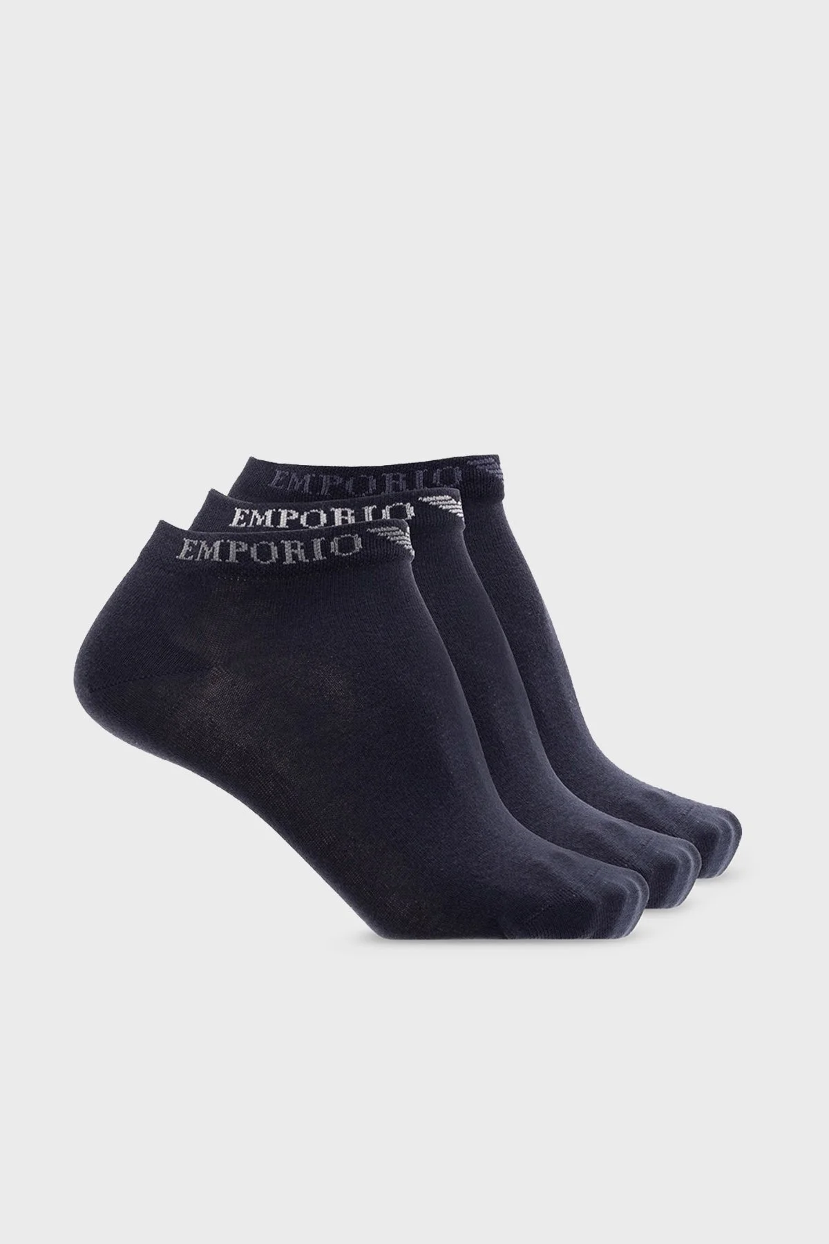 Emporio Armani Streç Pamuklu 3 Pack Erkek Çorap 300038 3R254 64135 LACİVERT - 1