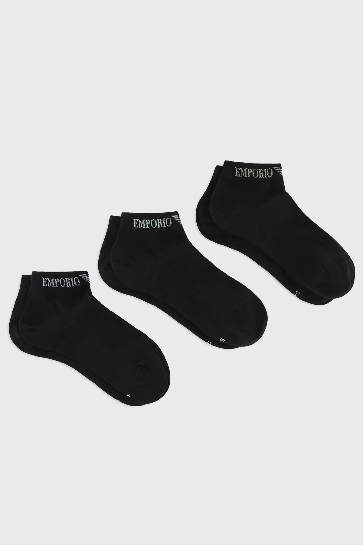 Emporio Armani Streç Pamuklu 3 Pack Erkek Çorap 300048 4R254 50620 SİYAH - 1