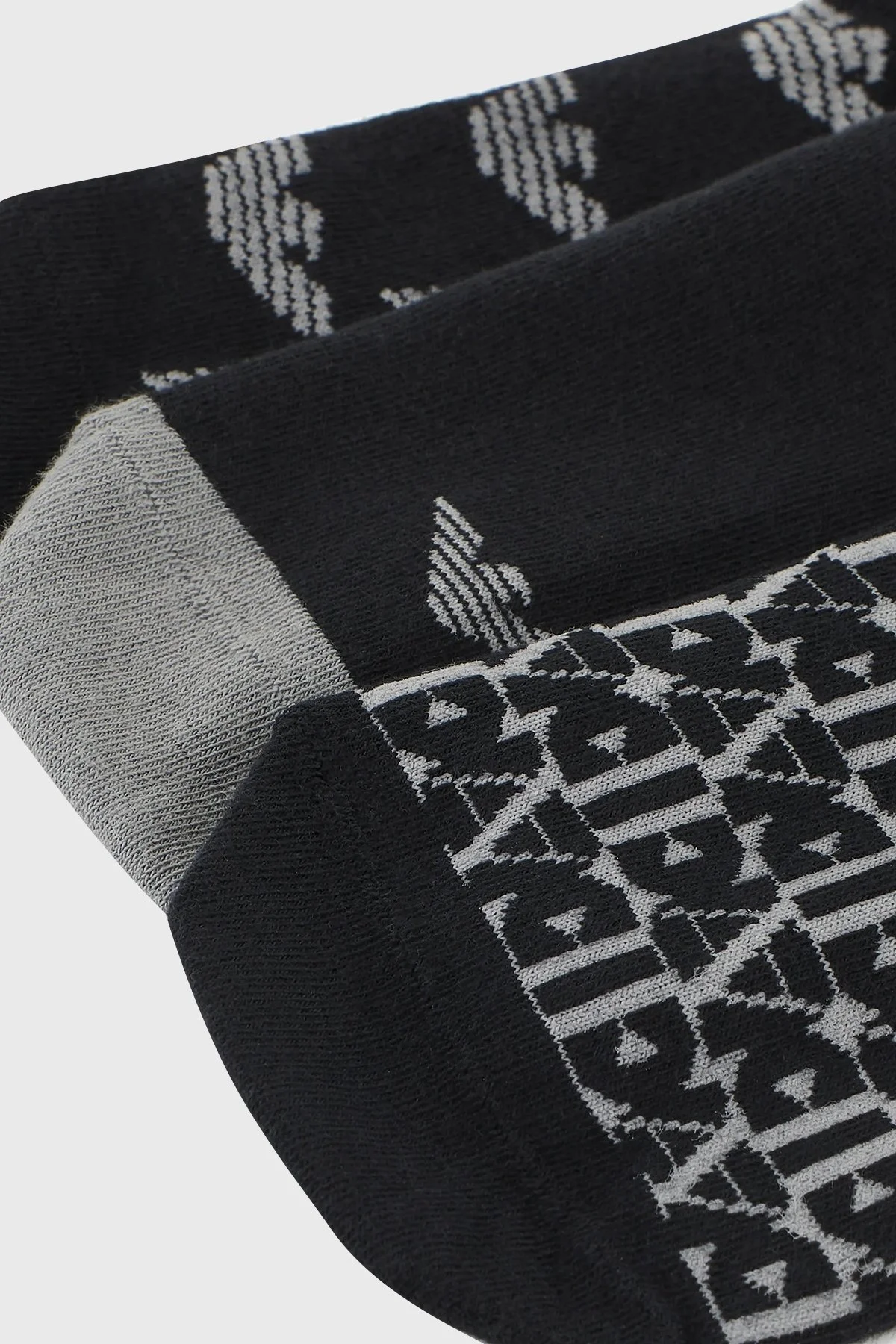 Emporio Armani Streç Pamuklu 3 Pack Erkek Çorap 304328 4R292 35321 Siyah-Gri-Siyah - 2