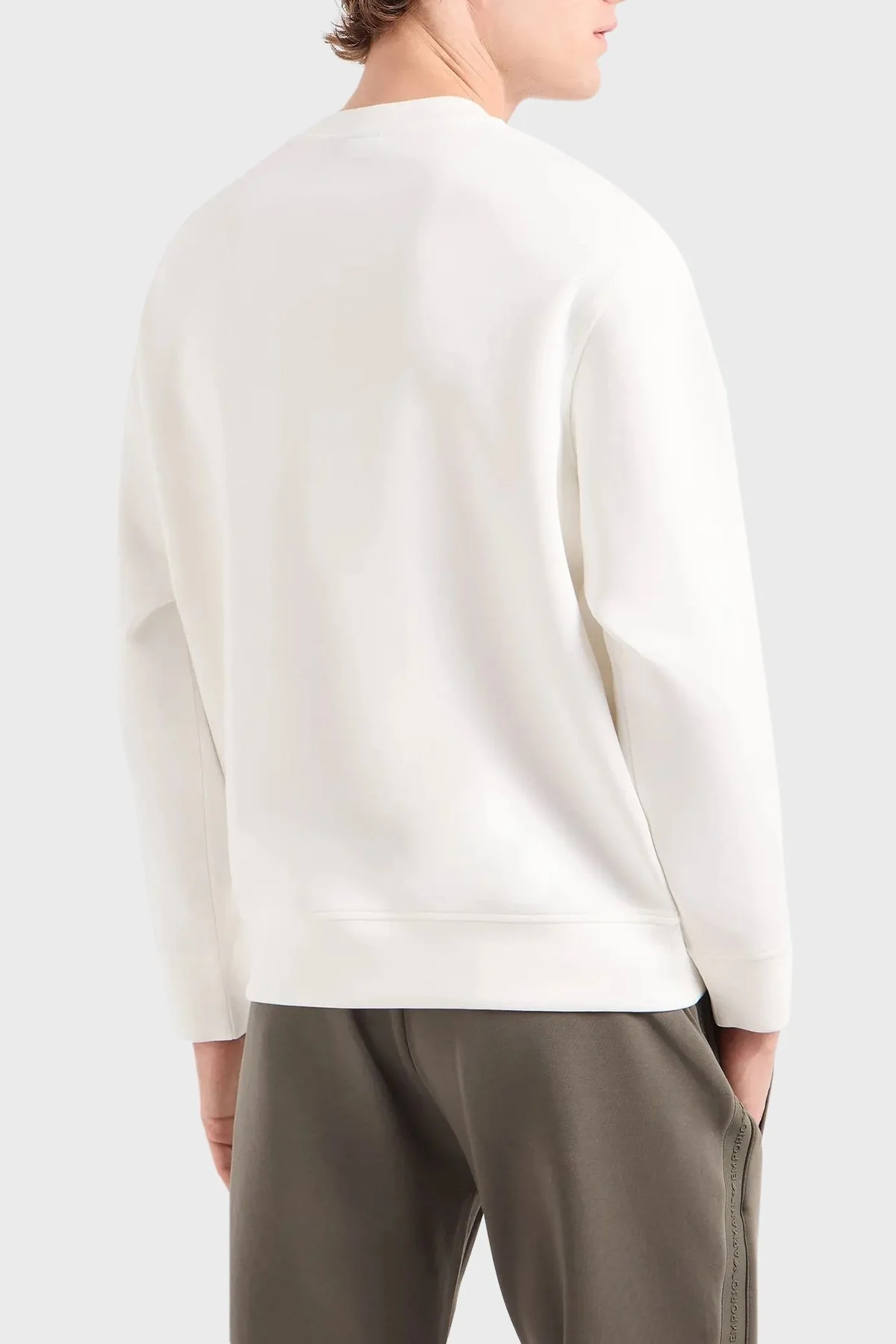 EMPORIO ARMANI / ブルゾン/--/ウール/WHT/無地 Emporio Armani Streç Pamuklu Bisiklet Yaka Erkek Sweat 6D1M76