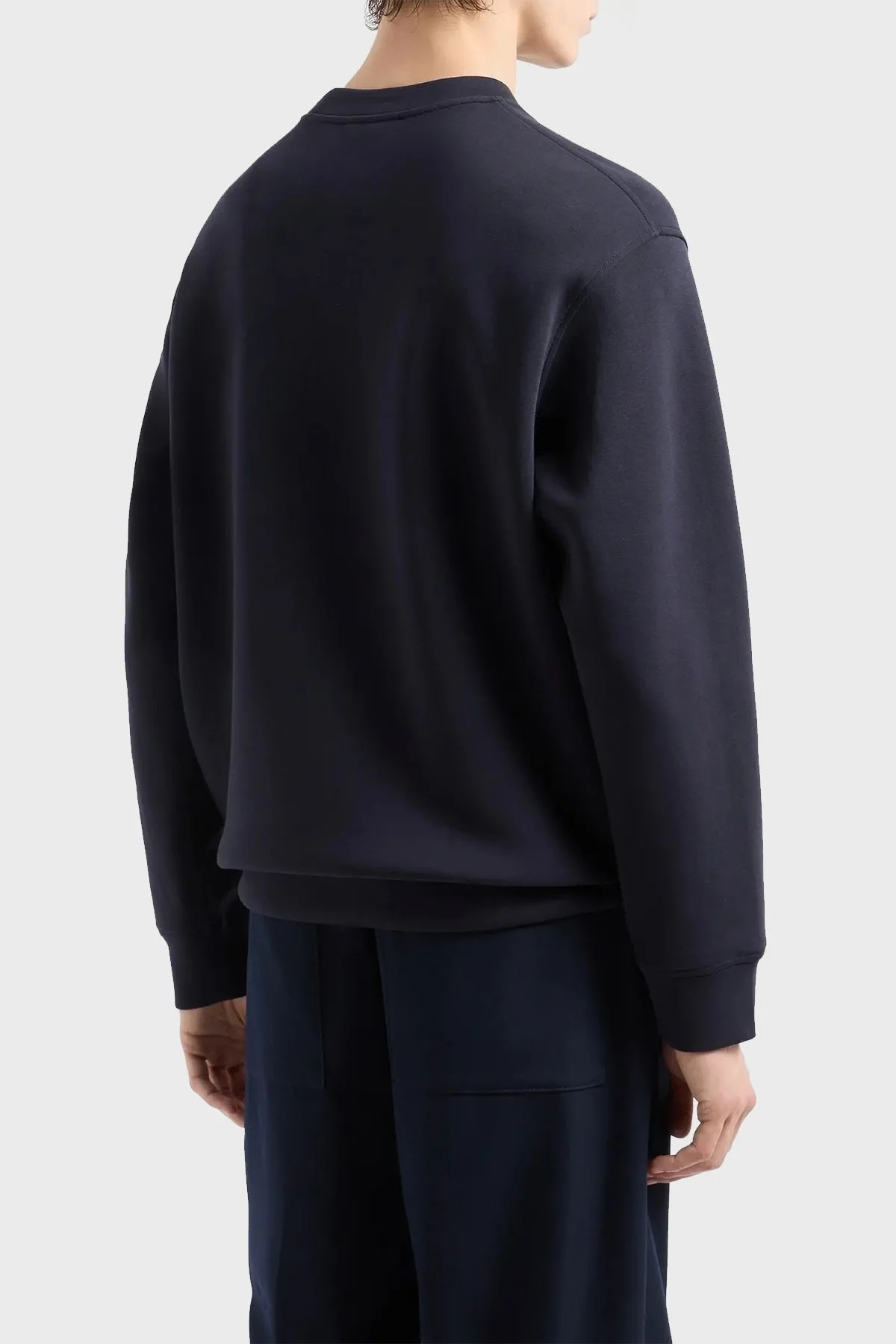 Emporio Armani Streç Pamuklu Bisiklet Yaka Erkek Sweat 6D1M76 1JHSZ 0920 LACİVERT - 2