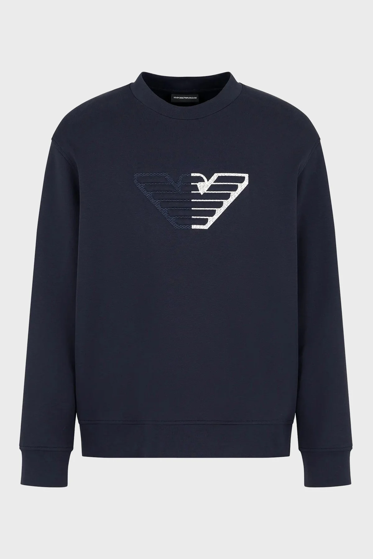 Emporio Armani Streç Pamuklu Bisiklet Yaka Erkek Sweat 6D1M76 1JHSZ 0920 LACİVERT - 5