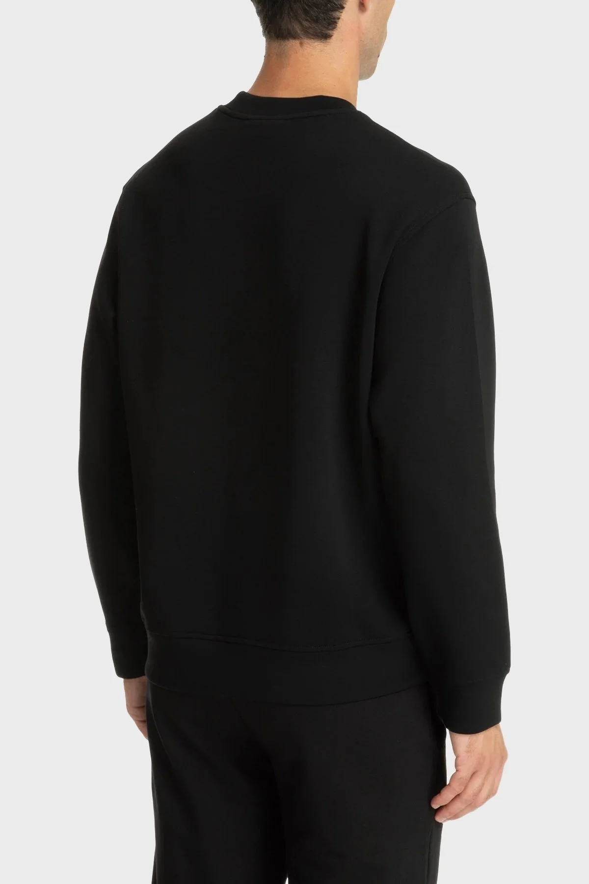 Emporio Armani Streç Pamuklu Bisiklet Yaka Erkek Sweat 6D1M76 1JHSZ 0999 SİYAH - 3