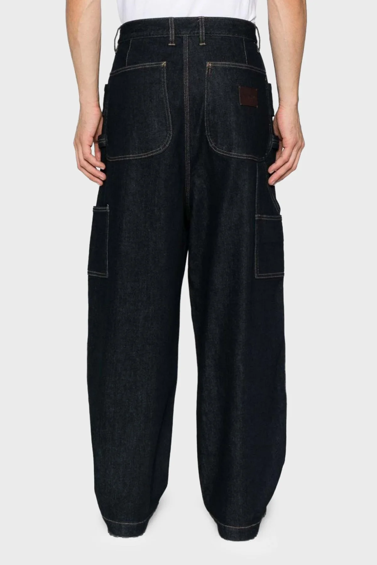 Emporio Armani Streç Pamuklu Dikiş Detaylı Relaxed Fit Kargo Erkek Pantolon EM003159 AF17809 MB001 LACİVERT - 3