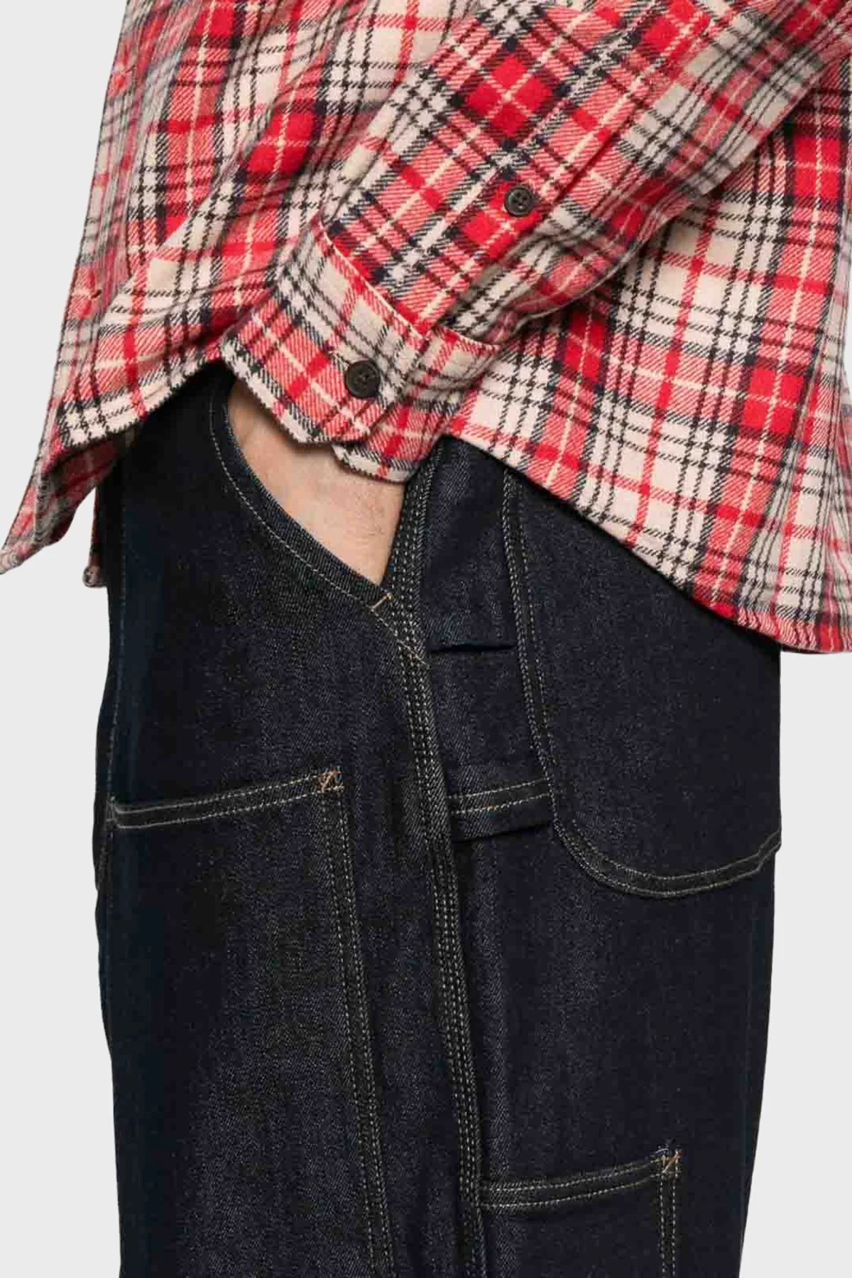 Emporio Armani Streç Pamuklu Dikiş Detaylı Relaxed Fit Kargo Erkek Pantolon EM003159 AF17809 MB001 LACİVERT - 4