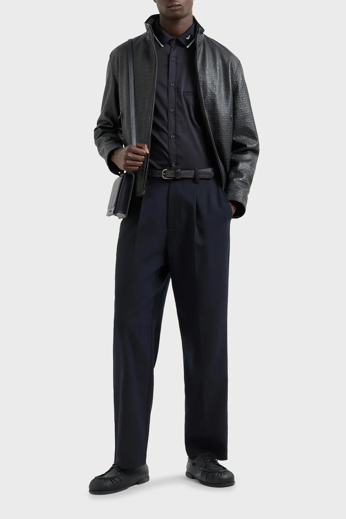 Emporio Armani Streç Pamuklu Erkek Gömlek 6D1CM1 1K6DZ 0920 LACİVERT - 7