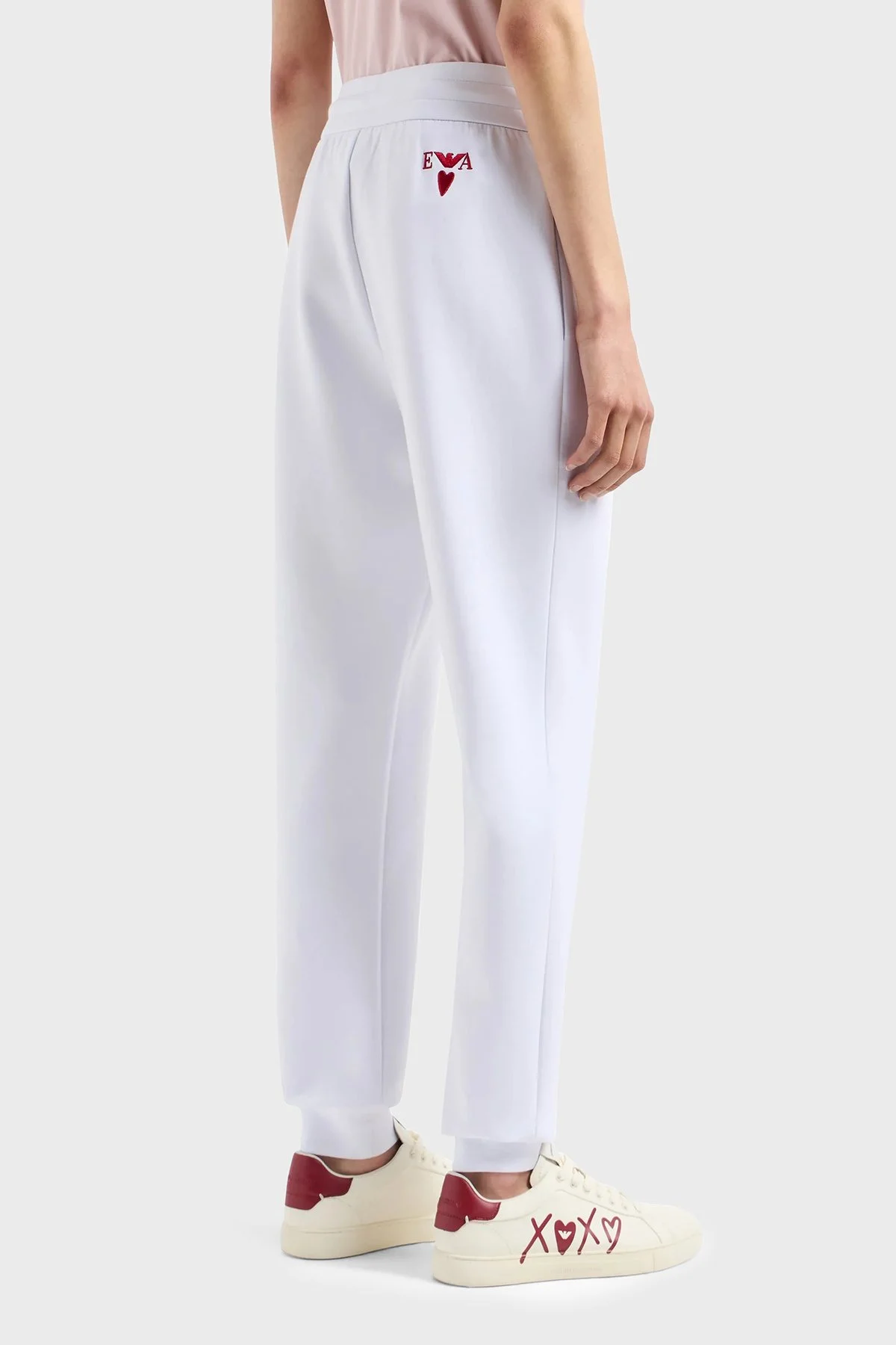 Emporio Armani Streç Pamuklu İşlemeli Comfort Fit Yüksek Bel Kadın Pantolon EW000200 AF10002 U0002 BEYAZ - 2