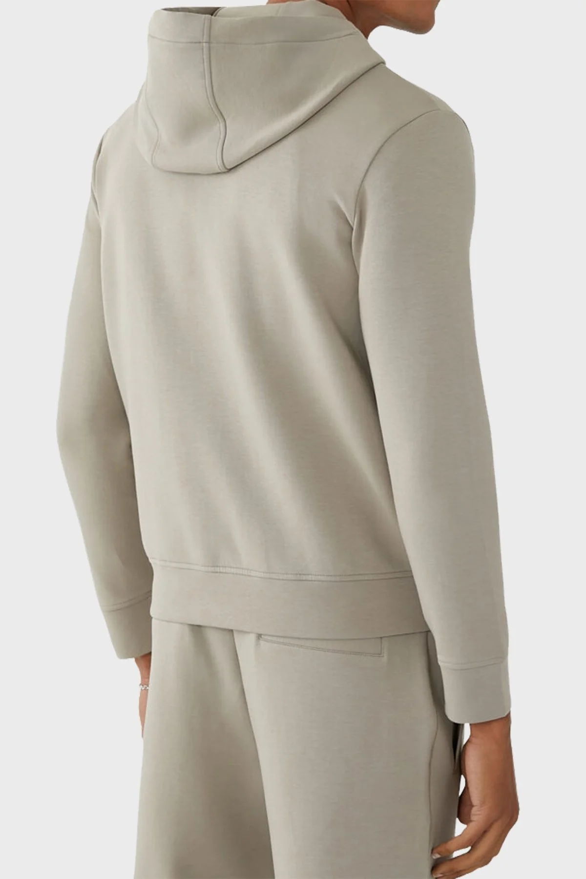 Emporio Armani Streç Pamuklu Kapüşonlu Erkek Sweat 8N1ML6 1JHSZ 0643 GRİ - 3