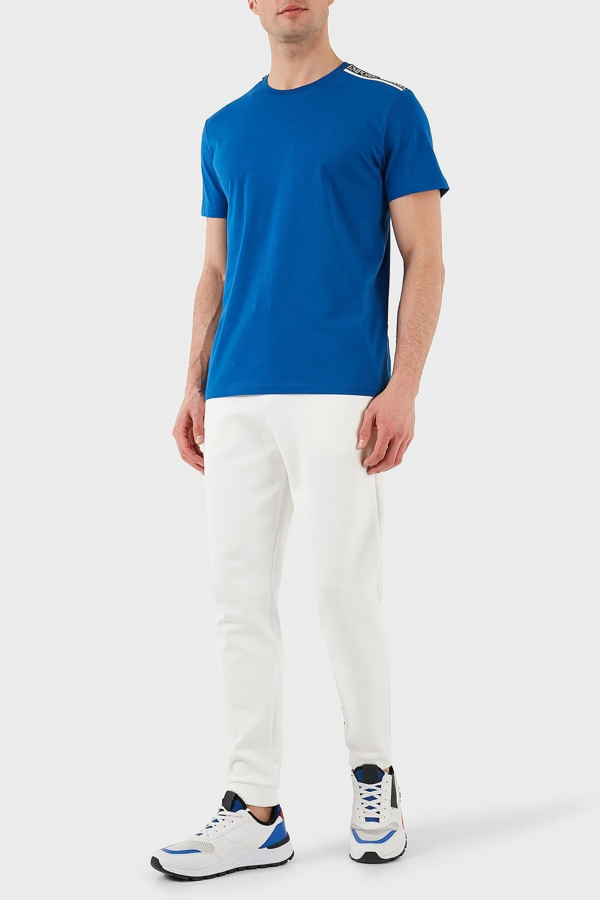 Emporio Armani Streç Pamuklu Logo Baskılı Regular Fit Bisiklet Yaka Erkek T Shirt EM000574 AF12333 UB057 SAKS - 2