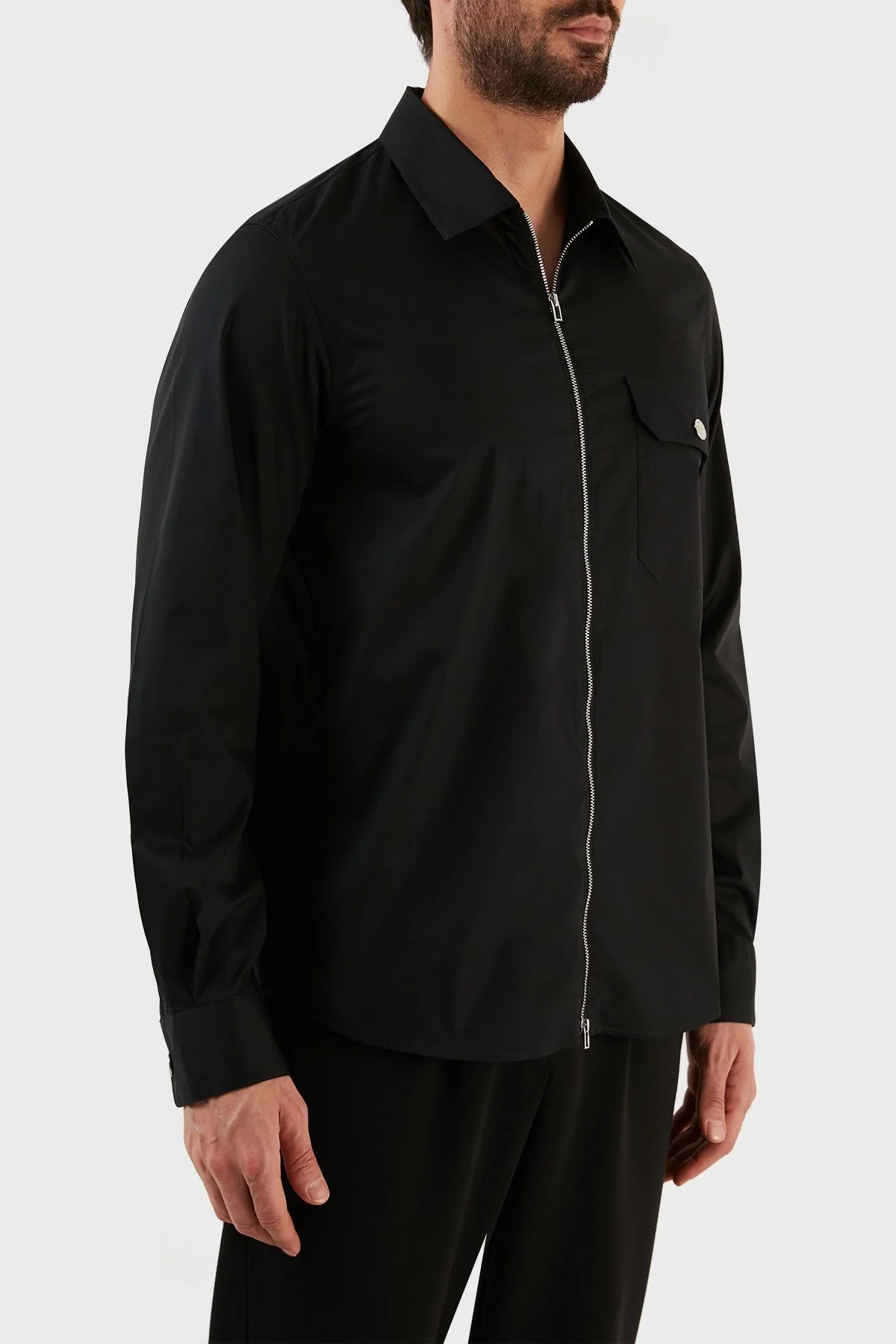 Emporio Armani Pamuklu Loose Fit Erkek Gömlek 3R1CQ1 1K01Z 0999 SİYAH - 3