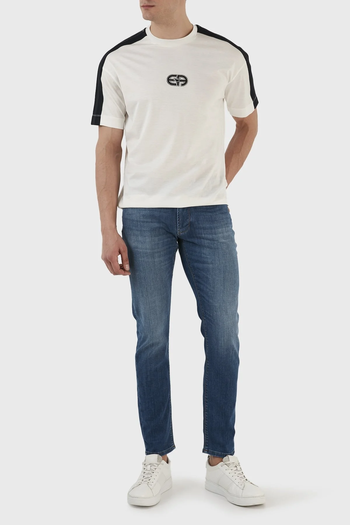 Emporio Armani Streç Pamuklu Normal Bel Slim Fit J06 Jeans Erkek Kot Pantolon 3R1J06 1D09Z 0942 MAVİ - 1