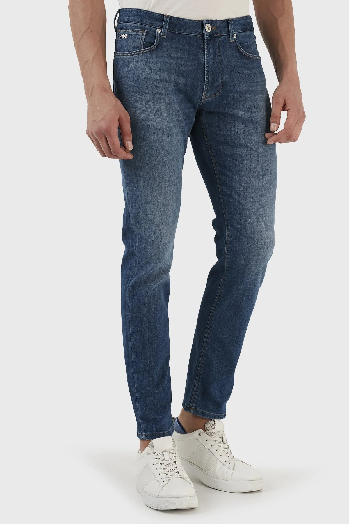 Emporio Armani Streç Pamuklu Normal Bel Slim Fit J06 Jeans Erkek Kot Pantolon 3R1J06 1D09Z 0942 MAVİ - 3