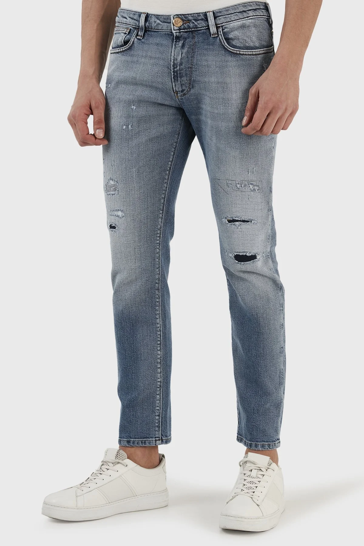 Emporio Armani Streç Pamuklu Normal Bel Slim Fit J06 Jeans Erkek Kot Pantolon 3R1J06 1D33Z 0943 MAVİ - 2