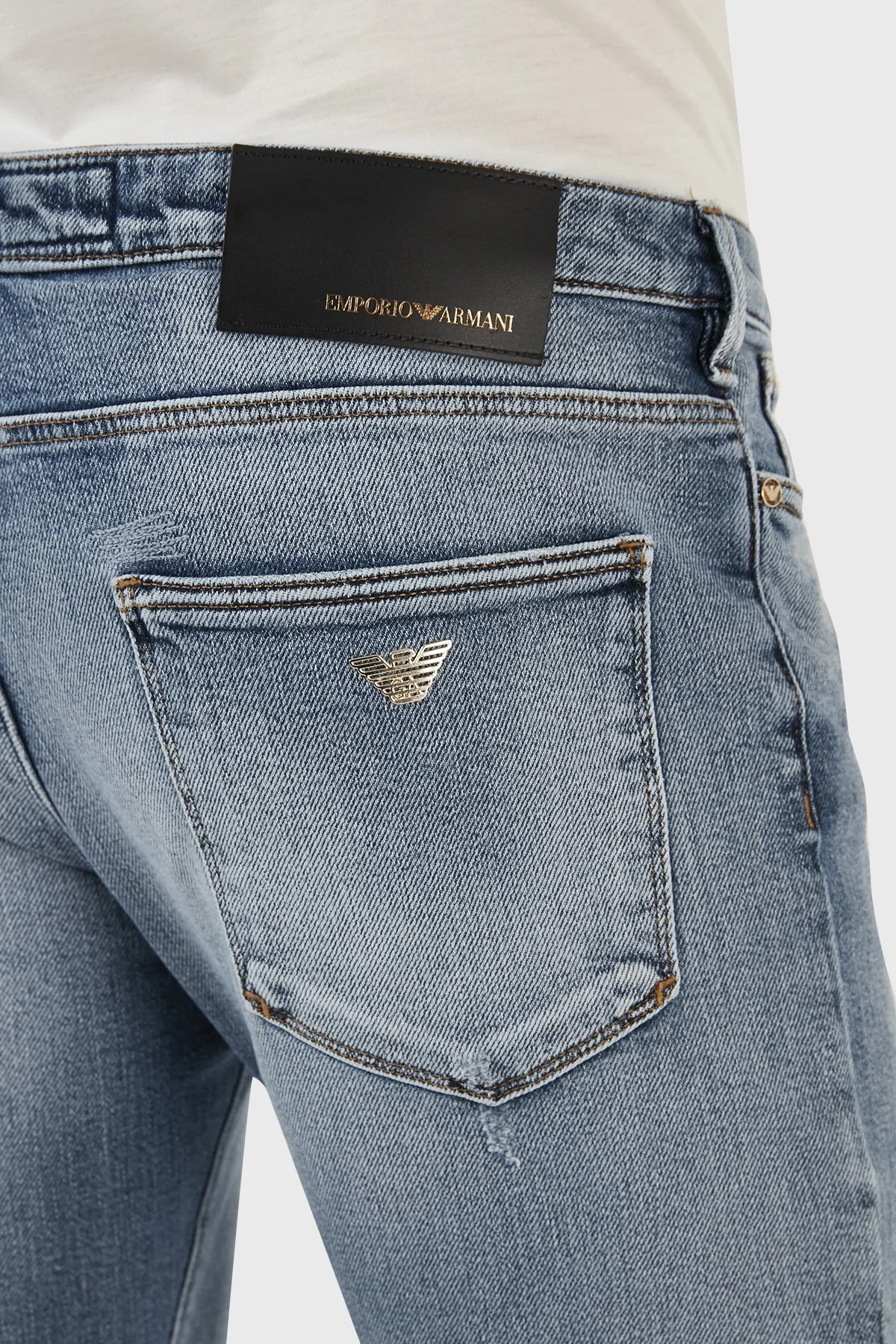 Emporio Armani Streç Pamuklu Normal Bel Slim Fit J06 Jeans Erkek Kot Pantolon 3R1J06 1D33Z 0943 MAVİ - 6