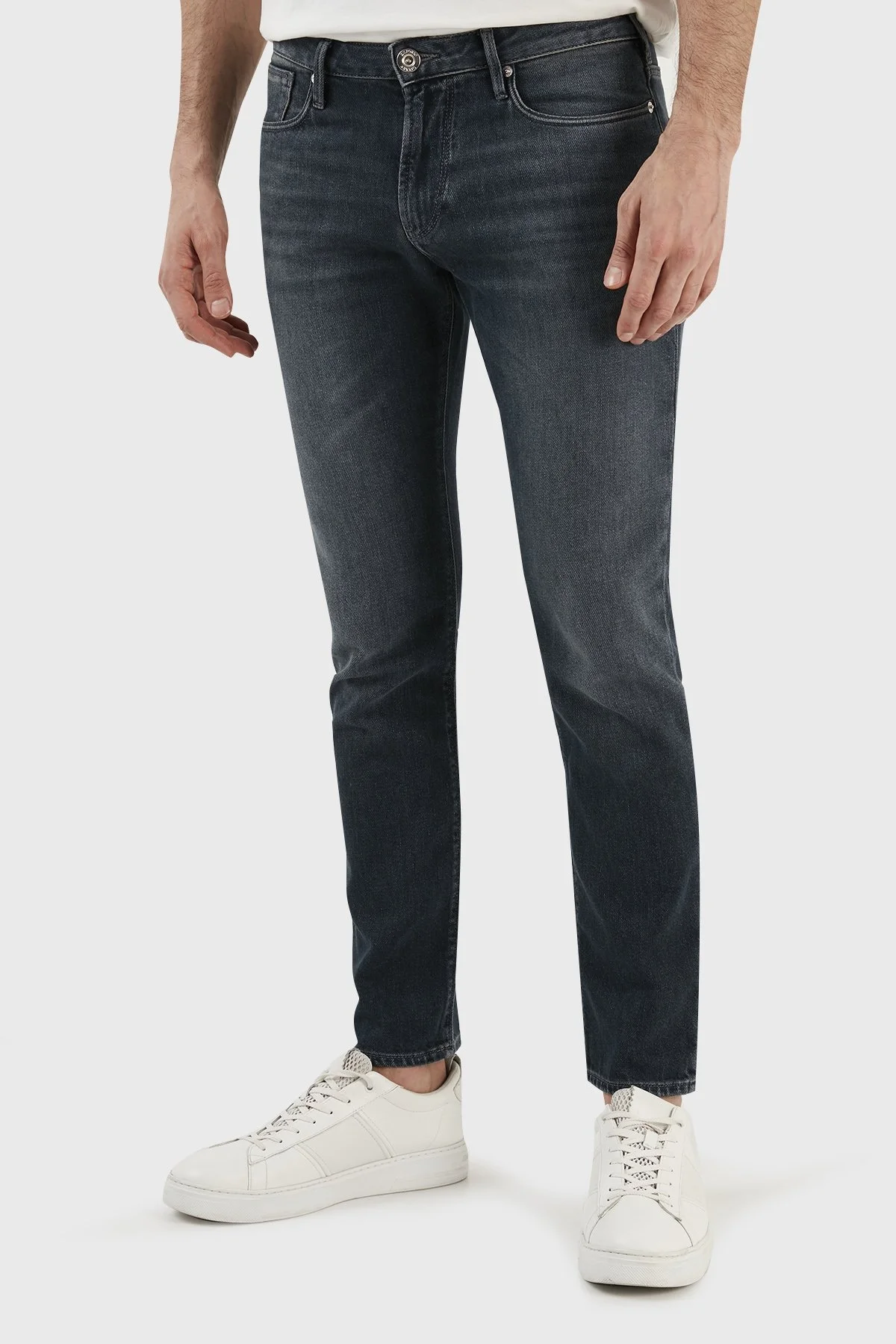 Emporio Armani Streç Pamuklu Normal Bel Slim Fit J06 Jeans Erkek Kot Pantolon 3R1J06 1DL2Z 0941 MAVİ - 3
