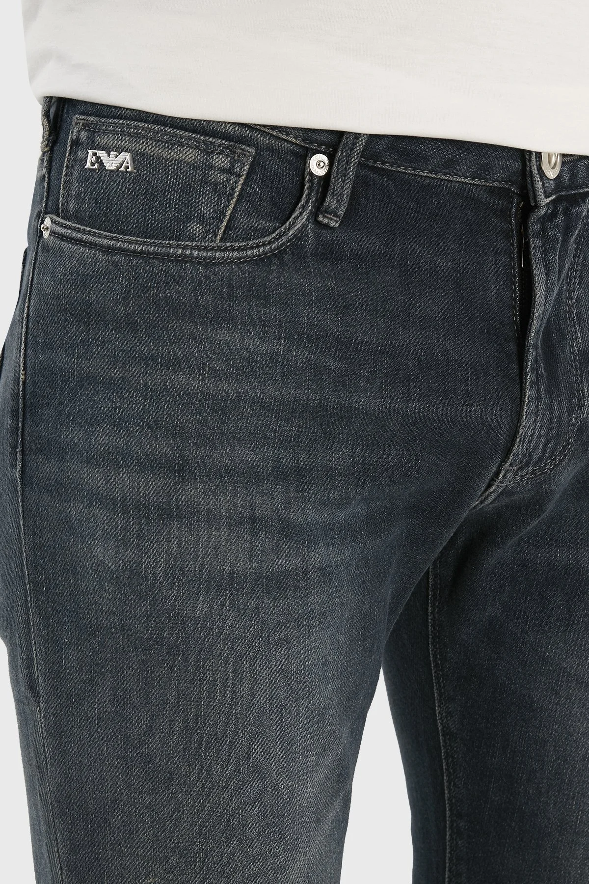 Emporio Armani Streç Pamuklu Normal Bel Slim Fit J06 Jeans Erkek Kot Pantolon 3R1J06 1DL2Z 0941 MAVİ - 5