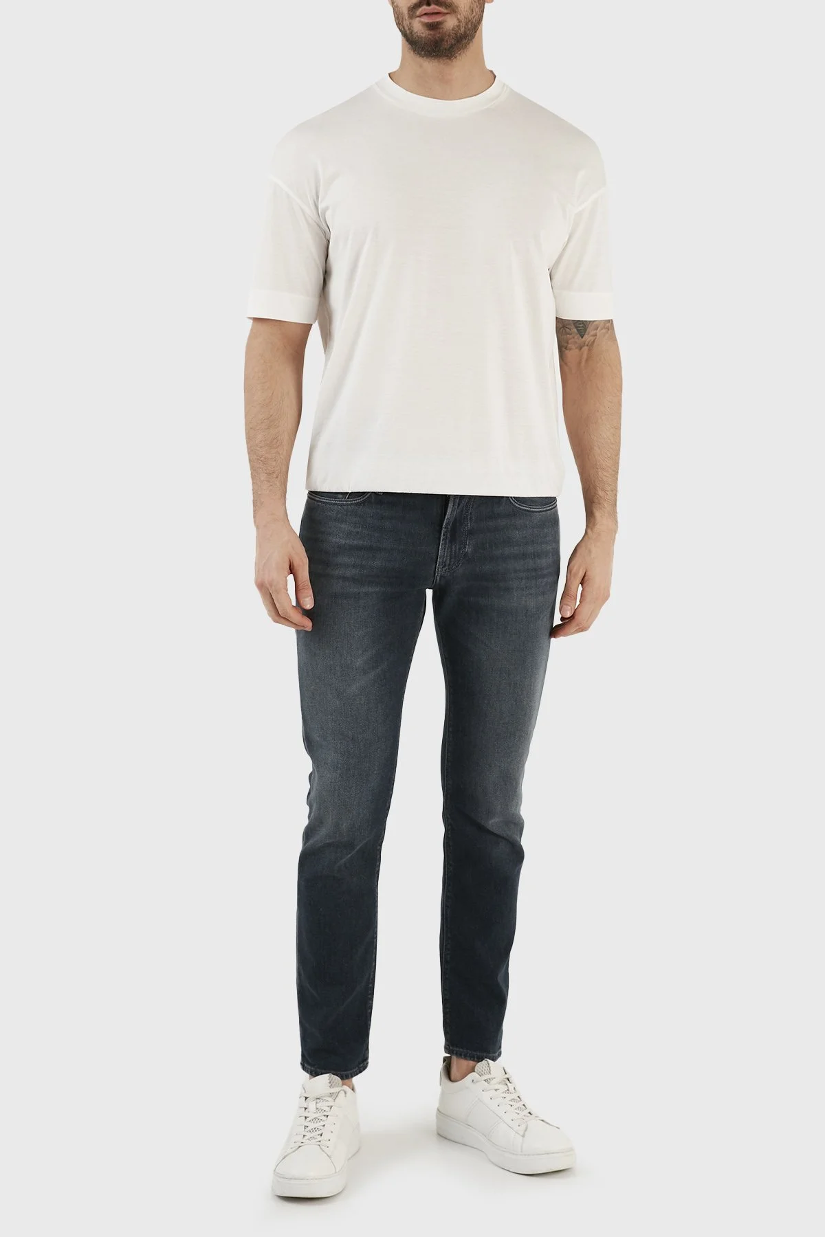Emporio Armani Streç Pamuklu Normal Bel Slim Fit J06 Jeans Erkek Kot Pantolon 3R1J06 1DL2Z 0941 MAVİ - 1