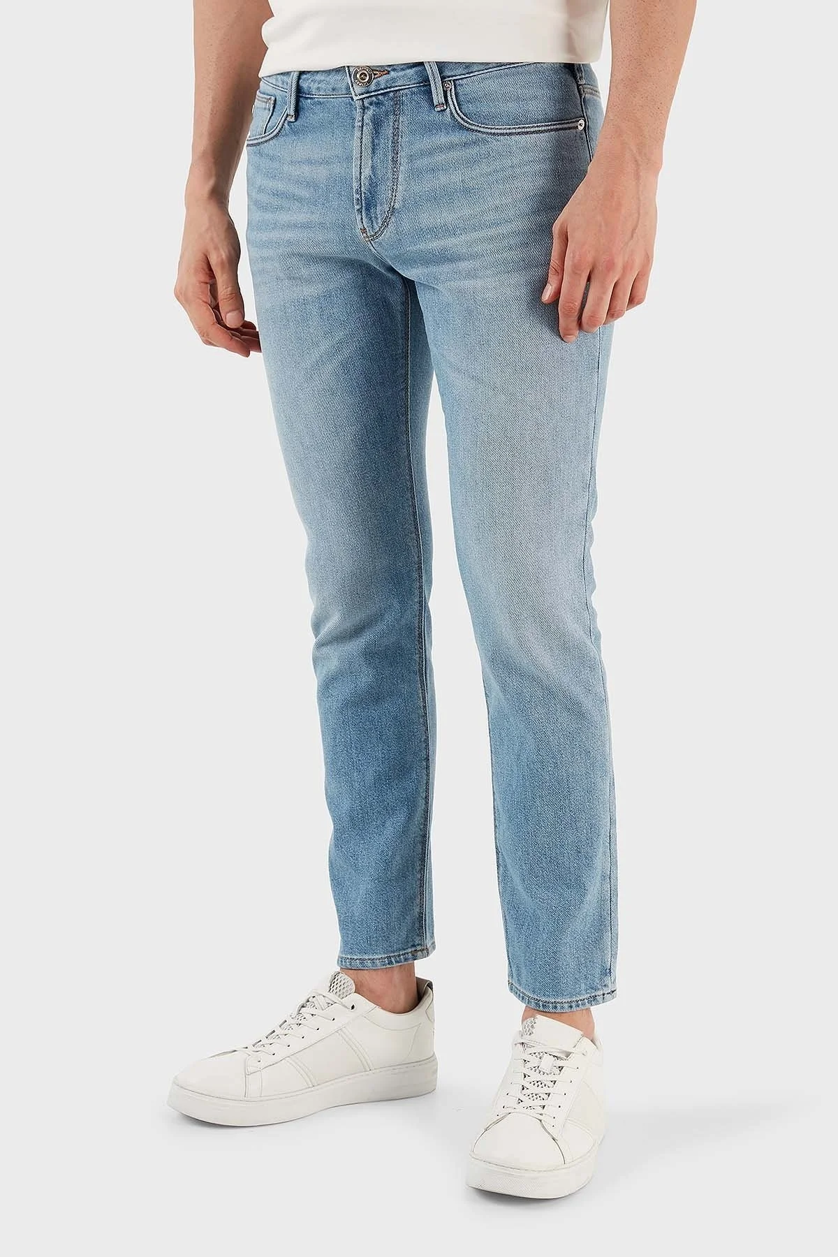 Emporio Armani Streç Pamuklu Normal Bel Slim Fit J06 Jeans Erkek Kot Pantolon 3R1J06 1DL2Z 0943 MAVİ - 2