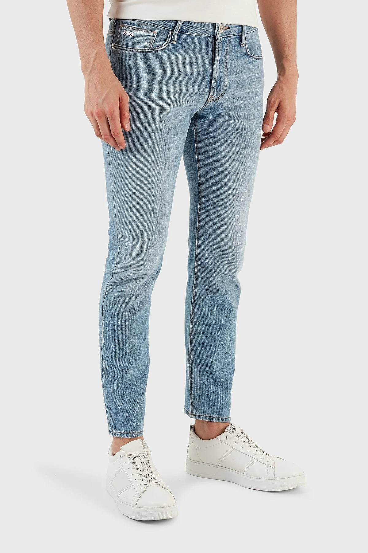 Emporio Armani Streç Pamuklu Normal Bel Slim Fit J06 Jeans Erkek Kot Pantolon 3R1J06 1DL2Z 0943 MAVİ - 3