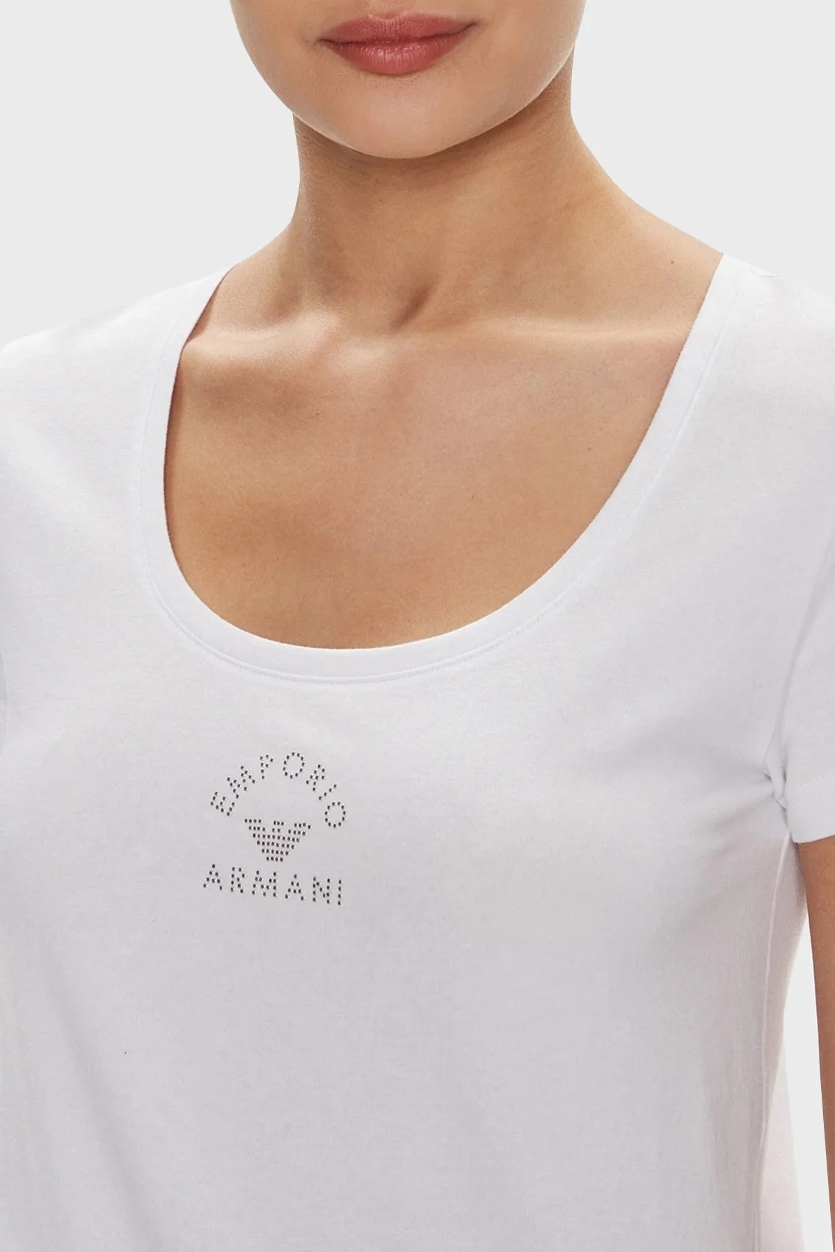 Emporio Armani Streç Pamuklu Regular Fit Bisiklet Yaka Bayan T Shirt 633774 R2230 0010 BEYAZ - 9