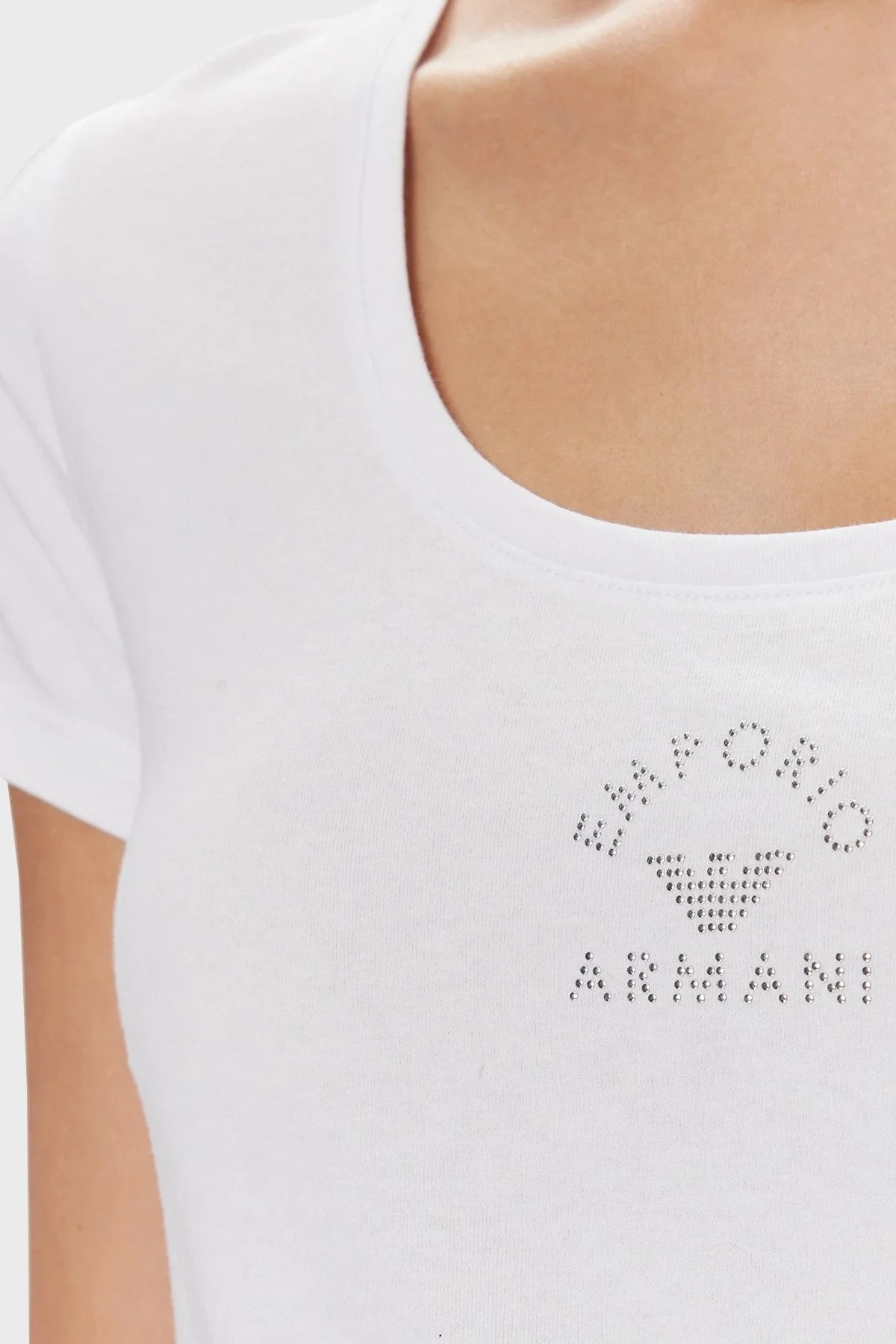 Emporio Armani Streç Pamuklu Regular Fit Bisiklet Yaka Bayan T Shirt 633774 R2230 0010 BEYAZ - 10