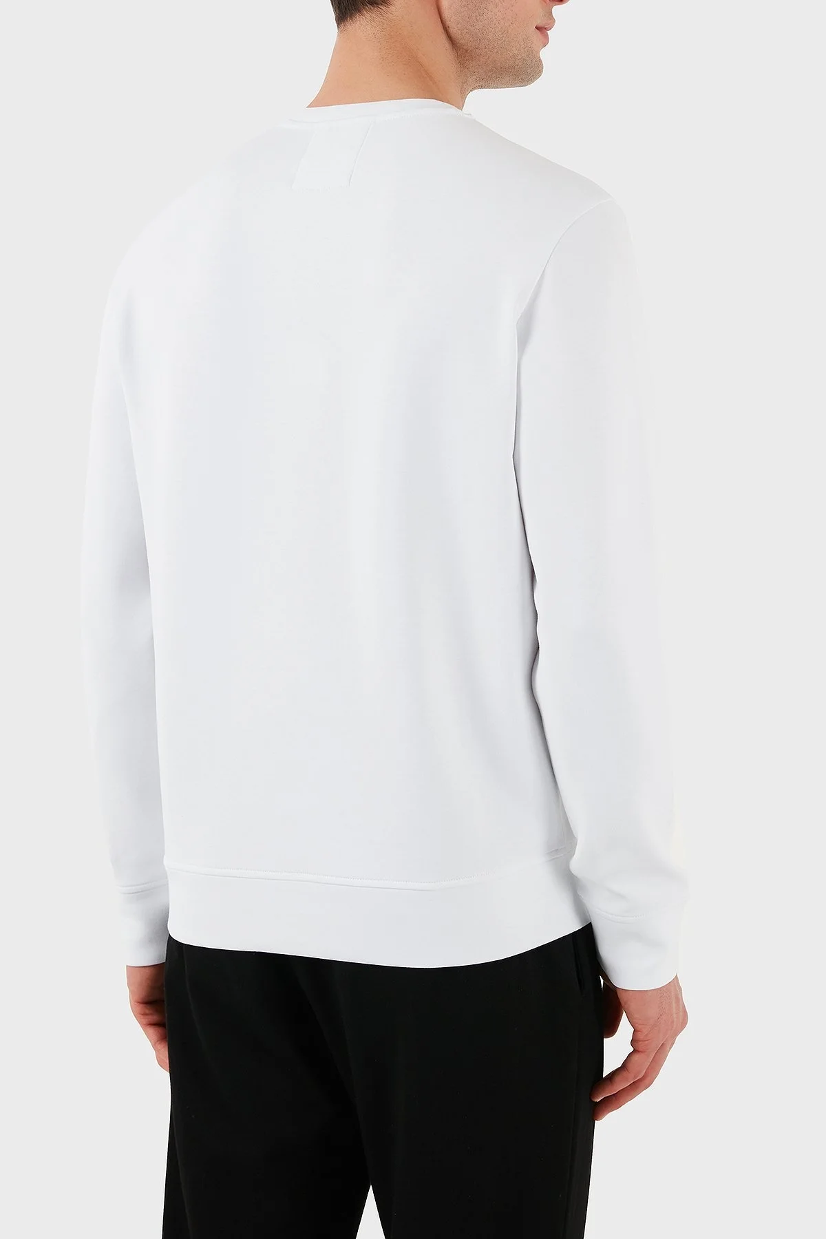 Emporio Armani Streç Pamuklu Regular Fit Bisiklet Yaka Erkek Sweat 8N1MD1 1JHSZ 0100 BEYAZ - 8