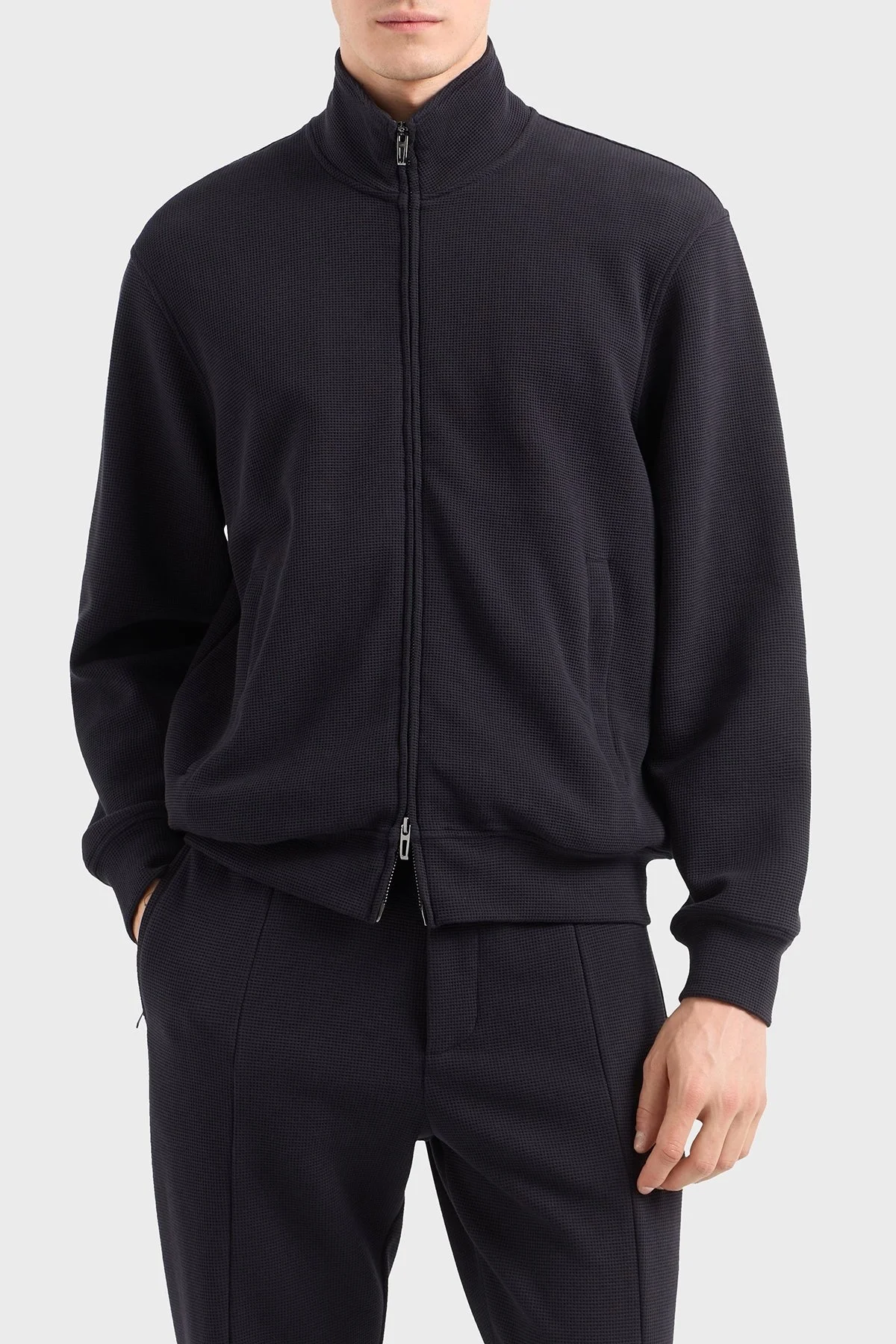 Emporio Armani Streç Pamuklu Regular Fit Dik Yaka Erkek Sweat EM000944 AF13358 UB118 LACİVERT - 7