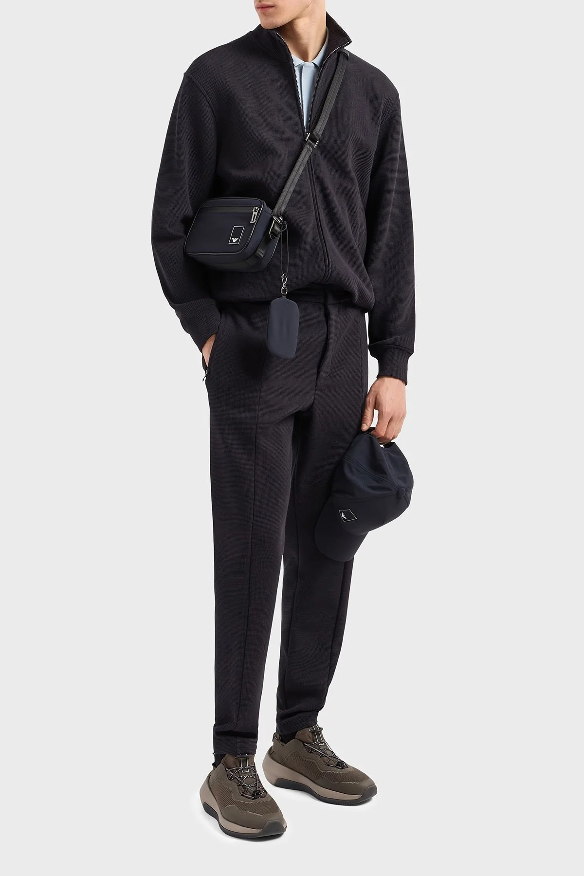 Emporio Armani Streç Pamuklu Regular Fit Dik Yaka Erkek Sweat EM000944 AF13358 UB118 LACİVERT - 8