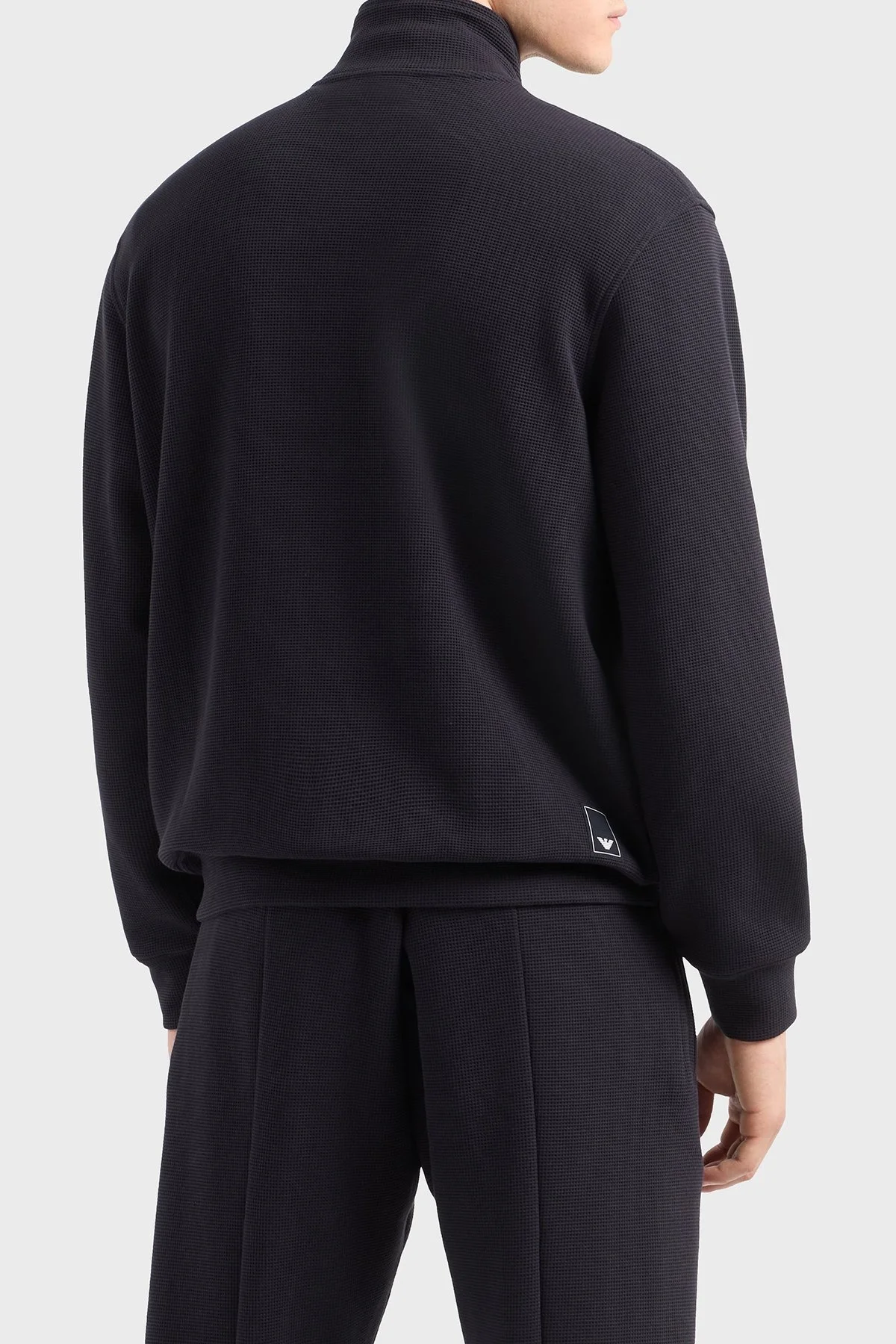 Emporio Armani Streç Pamuklu Regular Fit Dik Yaka Erkek Sweat EM000944 AF13358 UB118 LACİVERT - 9