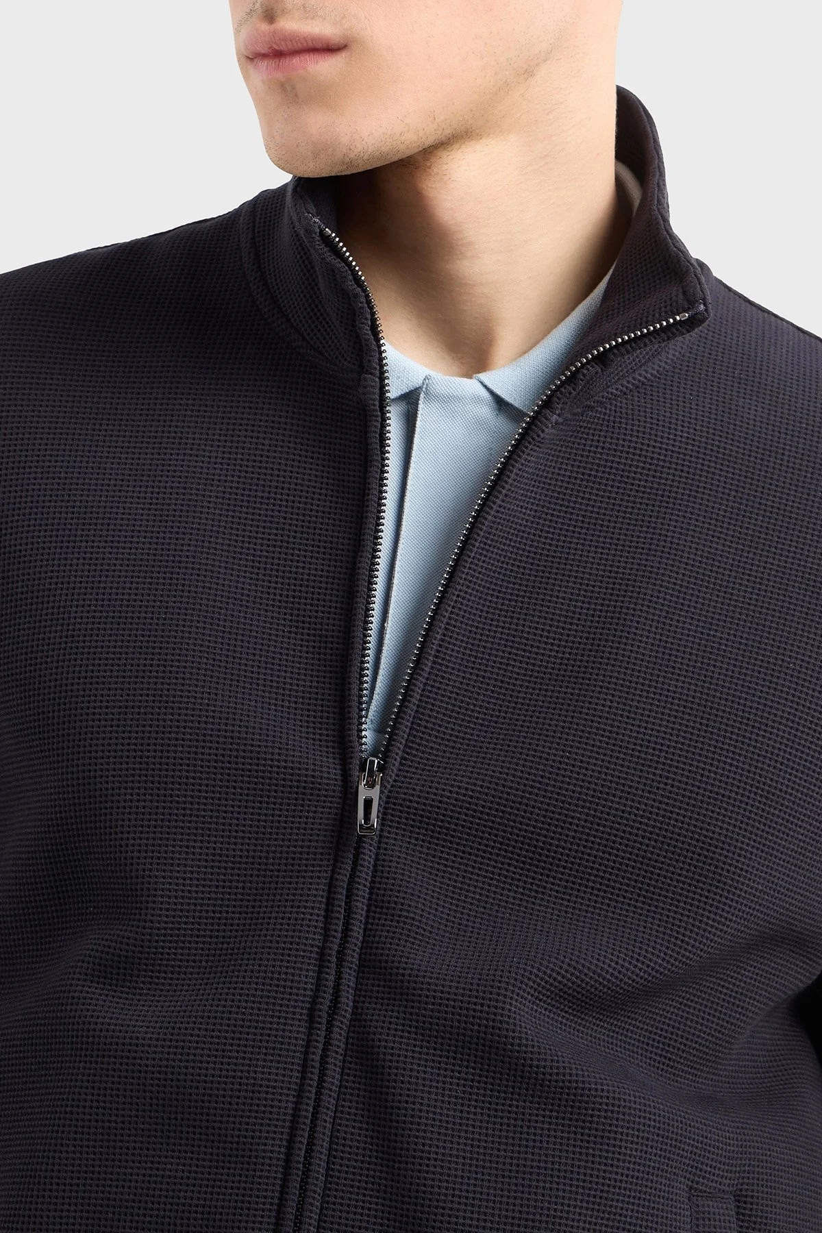 Emporio Armani Streç Pamuklu Regular Fit Dik Yaka Erkek Sweat EM000944 AF13358 UB118 LACİVERT - 11