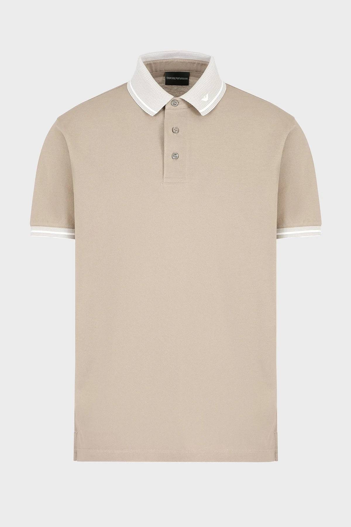 Emporio Armani Streç Pamuklu Regular Fit Düğmeli Erkek Polo Yaka T Shirt EM000852 AF12955 F6054 BEJ - 10