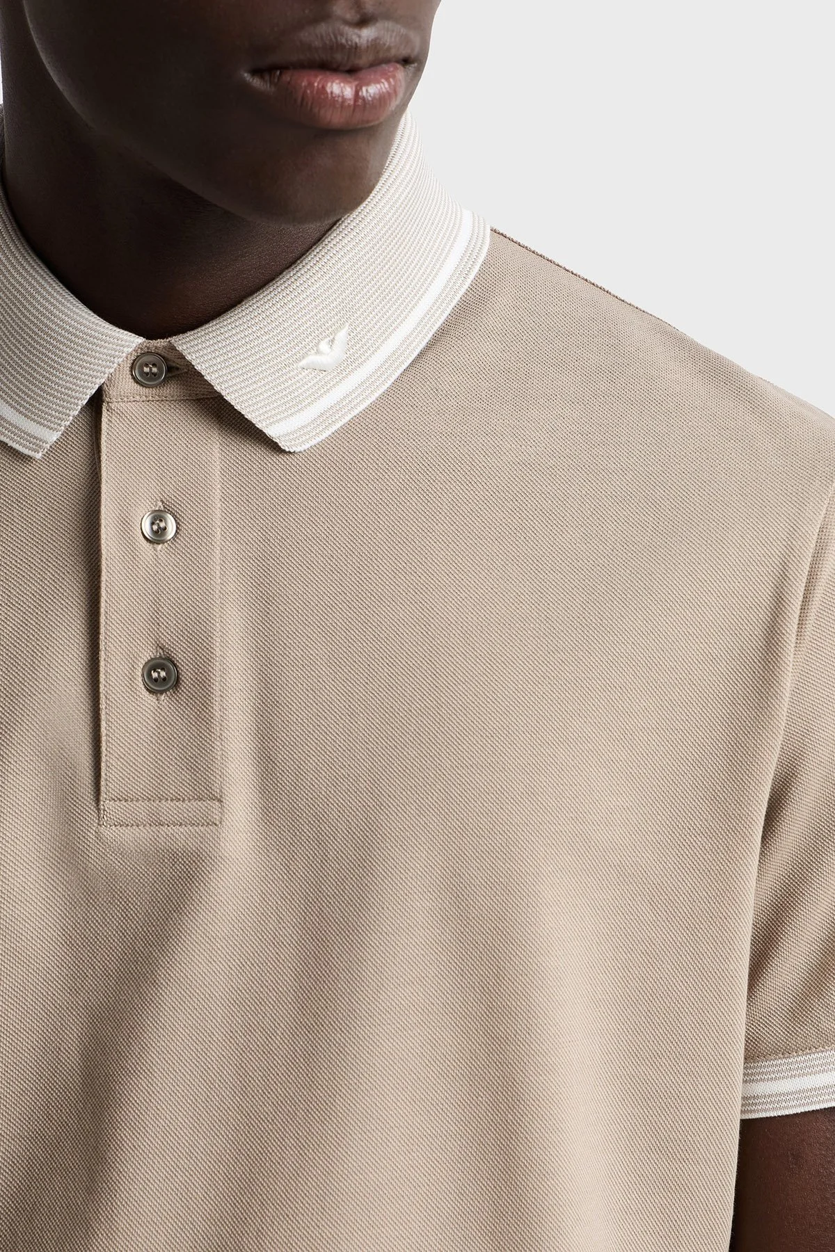 Emporio Armani Streç Pamuklu Regular Fit Düğmeli Erkek Polo Yaka T Shirt EM000852 AF12955 F6054 HAKİ - 4