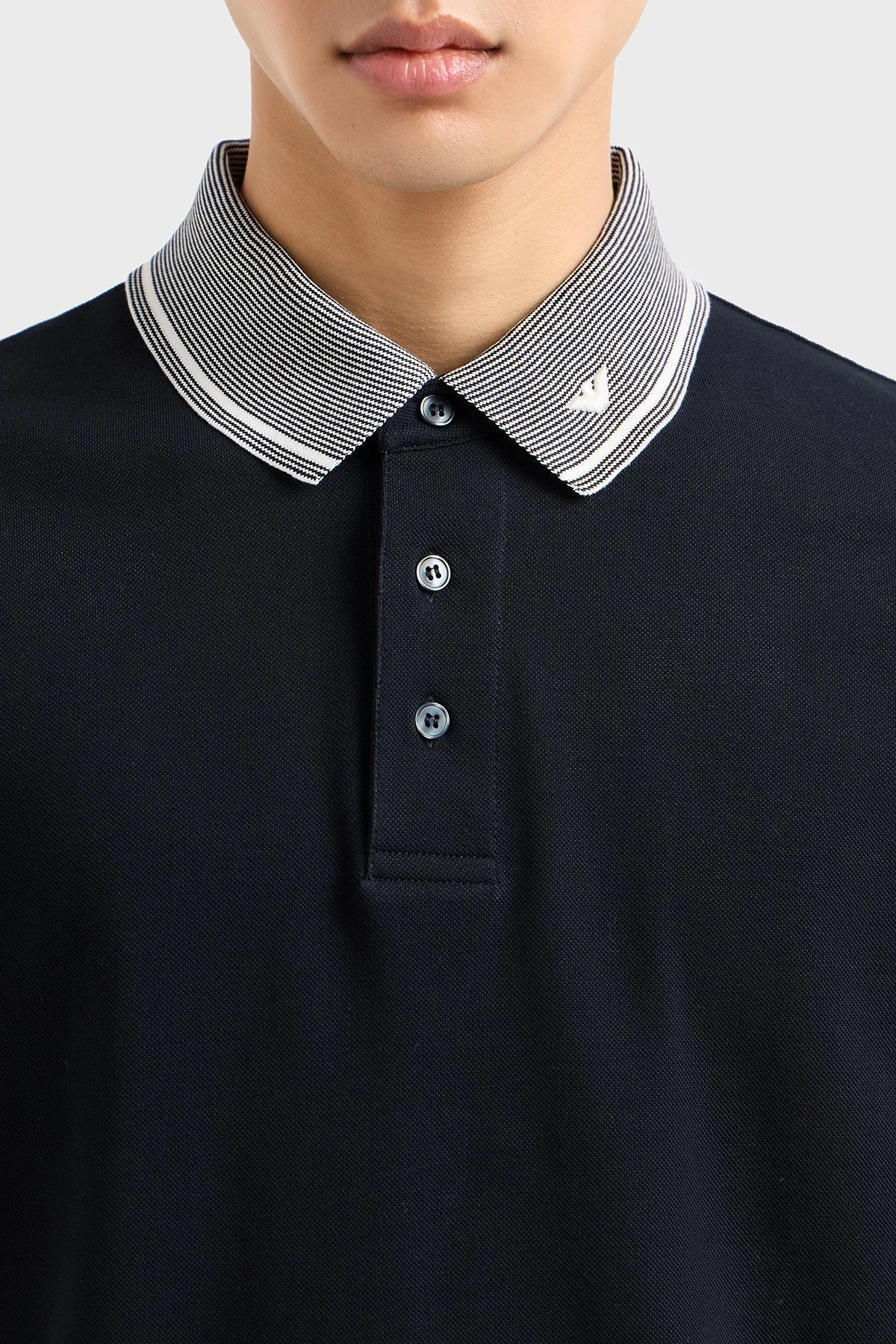 Emporio Armani Streç Pamuklu Regular Fit Düğmeli Erkek Polo Yaka T Shirt EM000852 AF12955 FB273 LACİVERT - 4