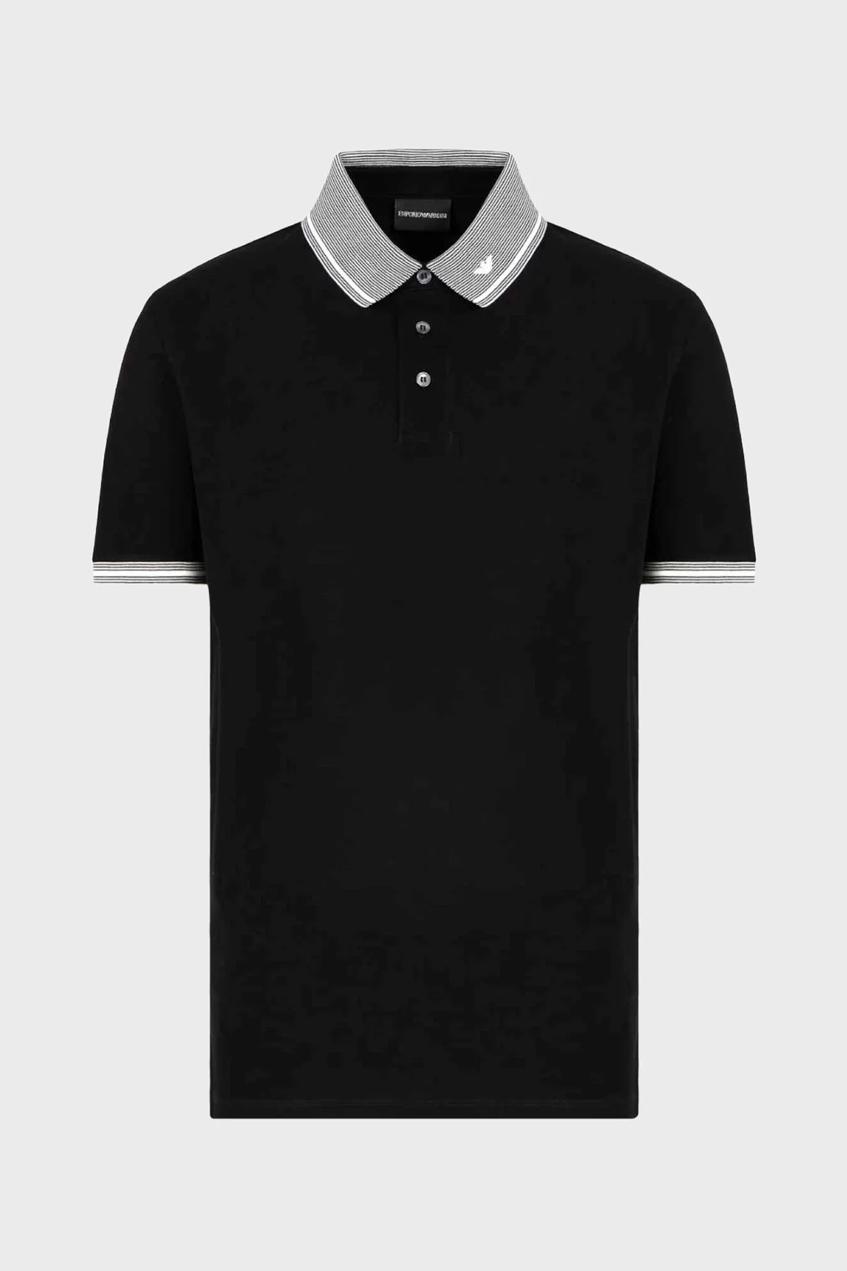 Emporio Armani Streç Pamuklu Regular Fit Düğmeli Erkek Polo Yaka T Shirt EM000852 AF12955 FC187 SİYAH - 4