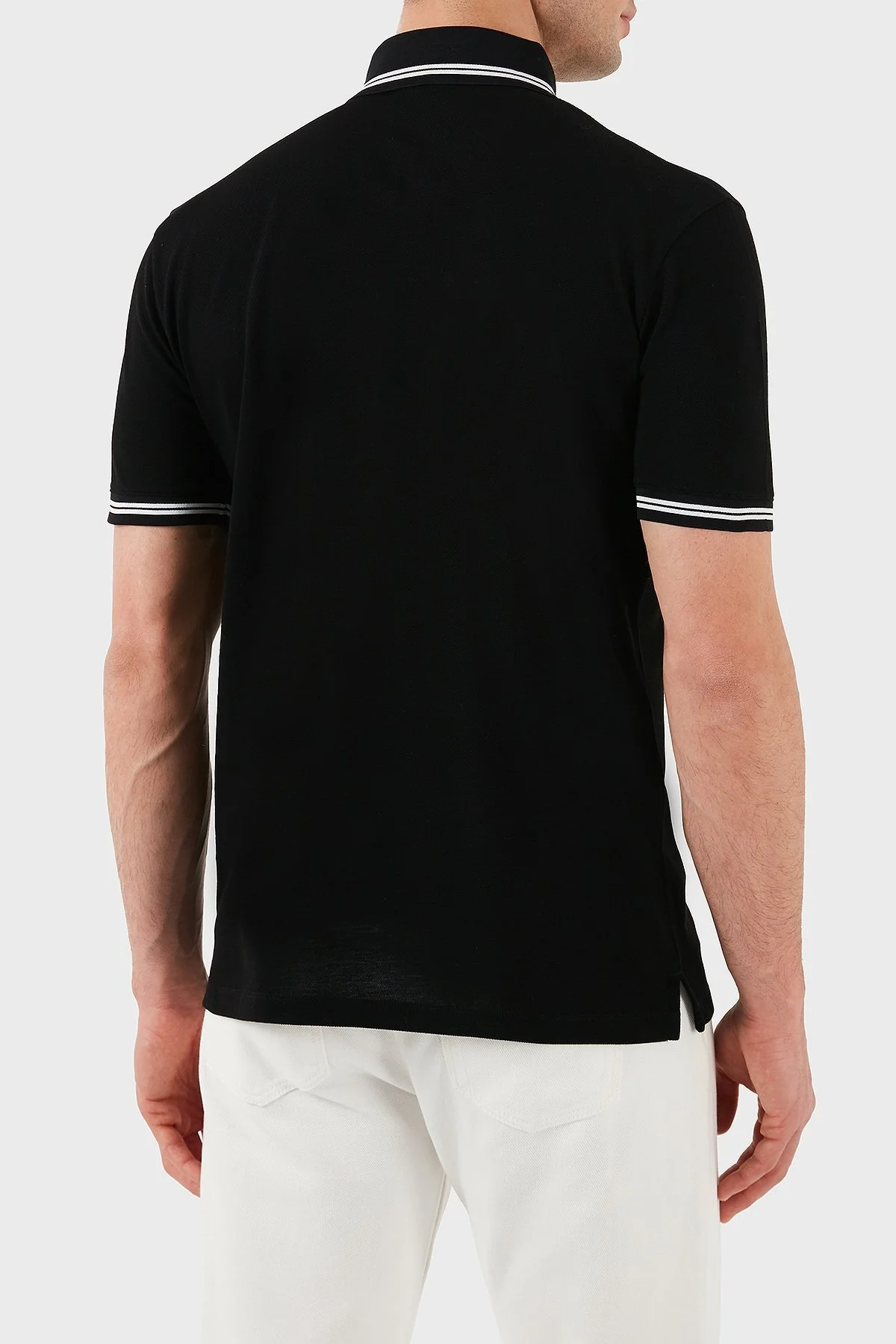 Emporio Armani Streç Pamuklu Regular Fit Düğmeli Erkek Polo Yaka T Shirt EM000852 AF12955 FC188 SİYAH - 10