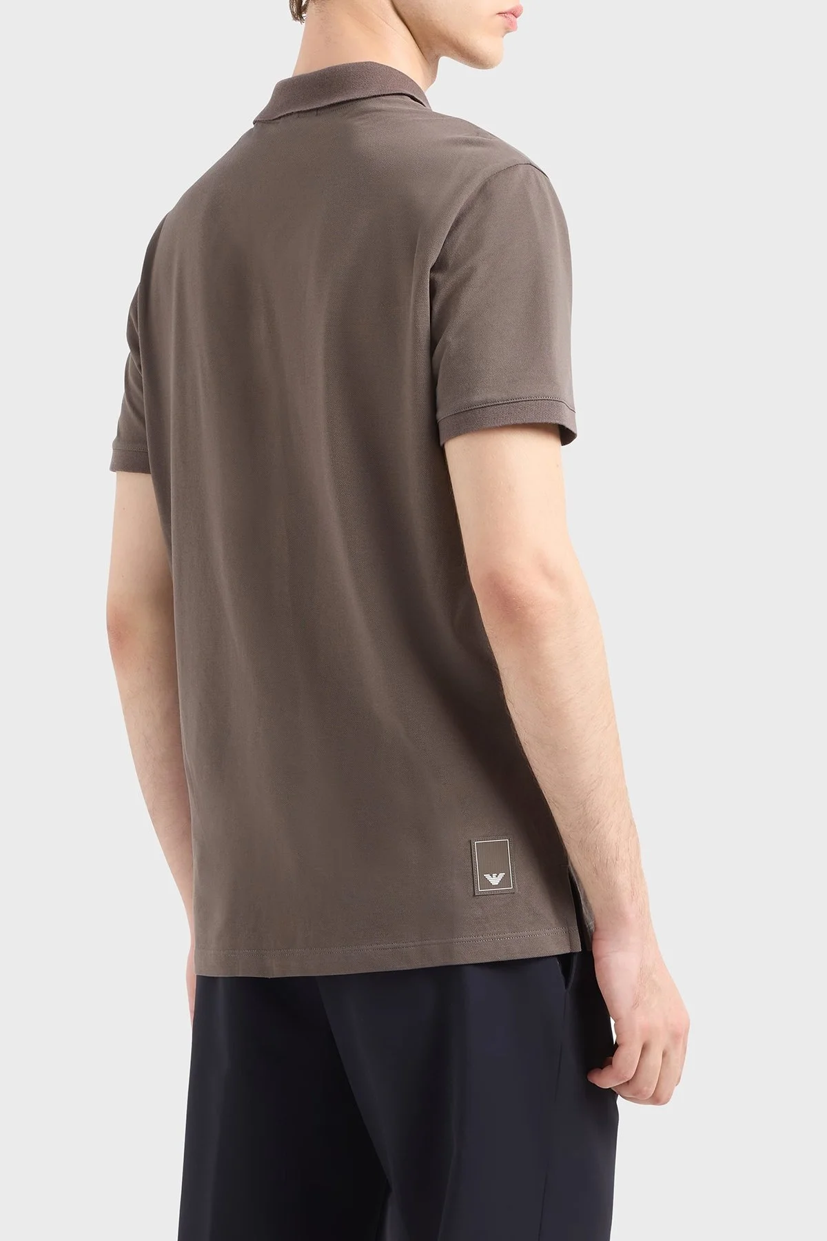 Emporio Armani Streç Pamuklu Regular Fit Fermuarlı Erkek Polo Yaka T Shirt EM001146 AF13742 U6200 KAHVE - 7