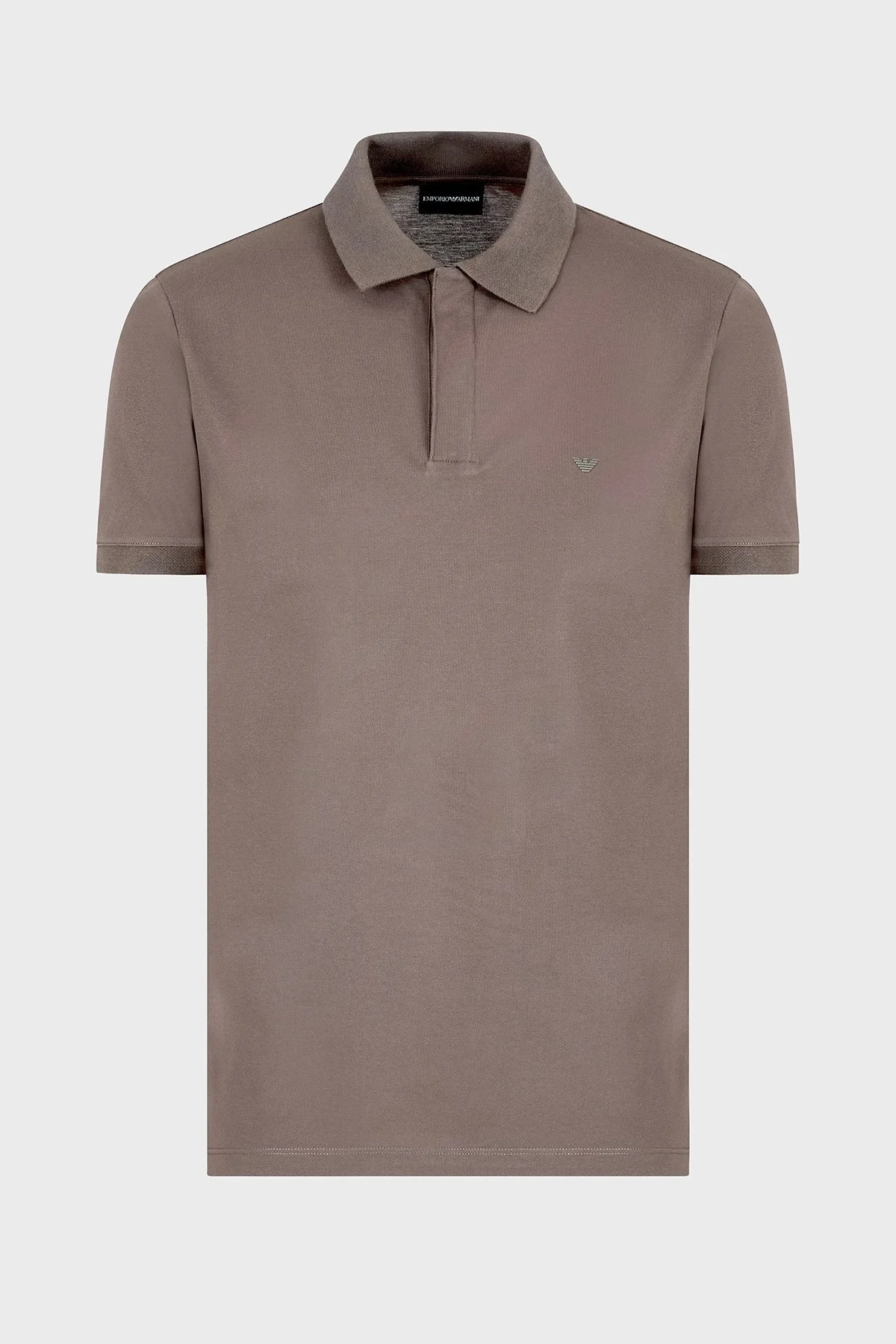 Emporio Armani Streç Pamuklu Regular Fit Fermuarlı Erkek Polo Yaka T Shirt EM001146 AF13742 U6200 KAHVE - 8
