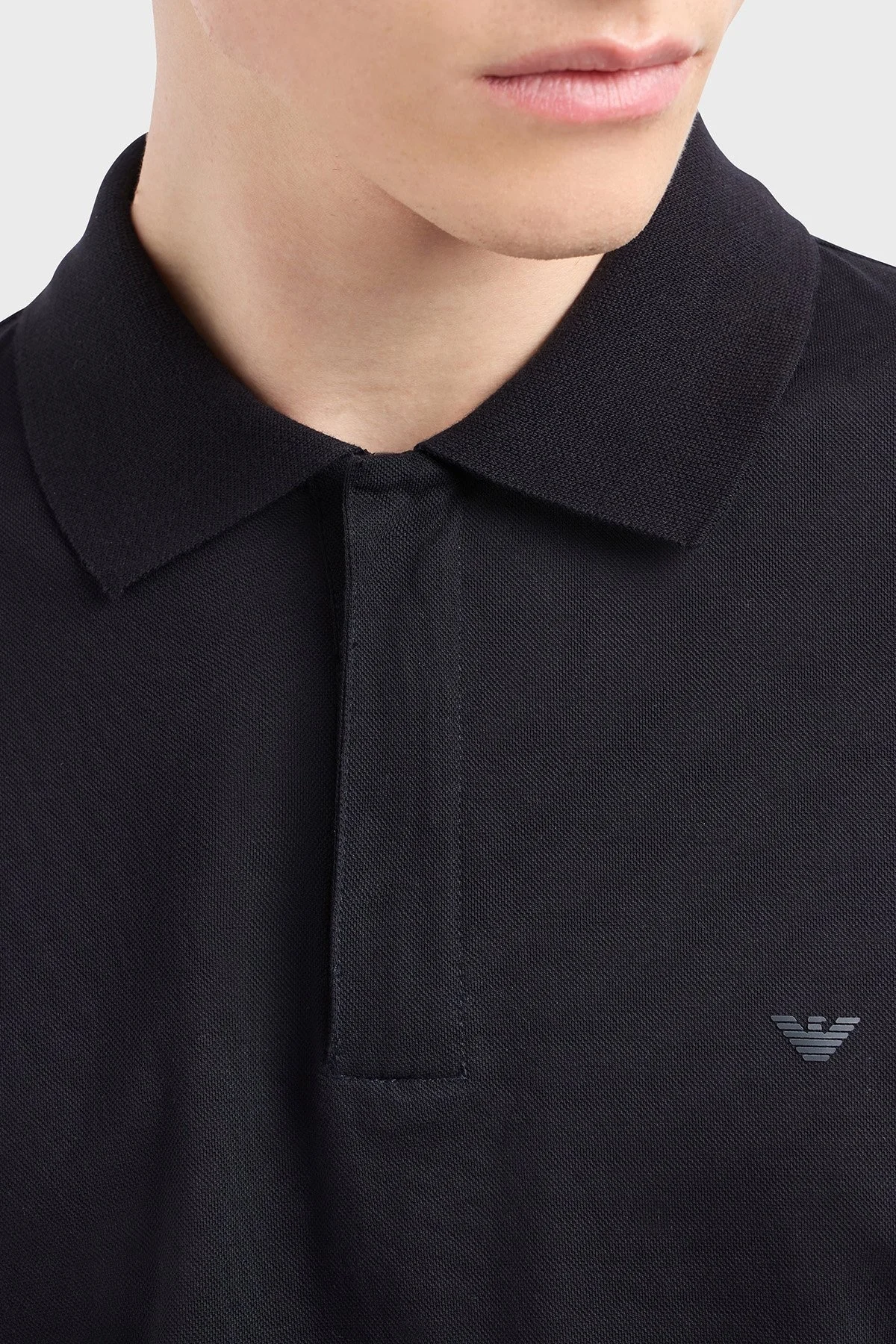 Emporio Armani Streç Pamuklu Regular Fit Fermuarlı Erkek Polo Yaka T Shirt EM001146 AF13742 UB118 LACİVERT - 9